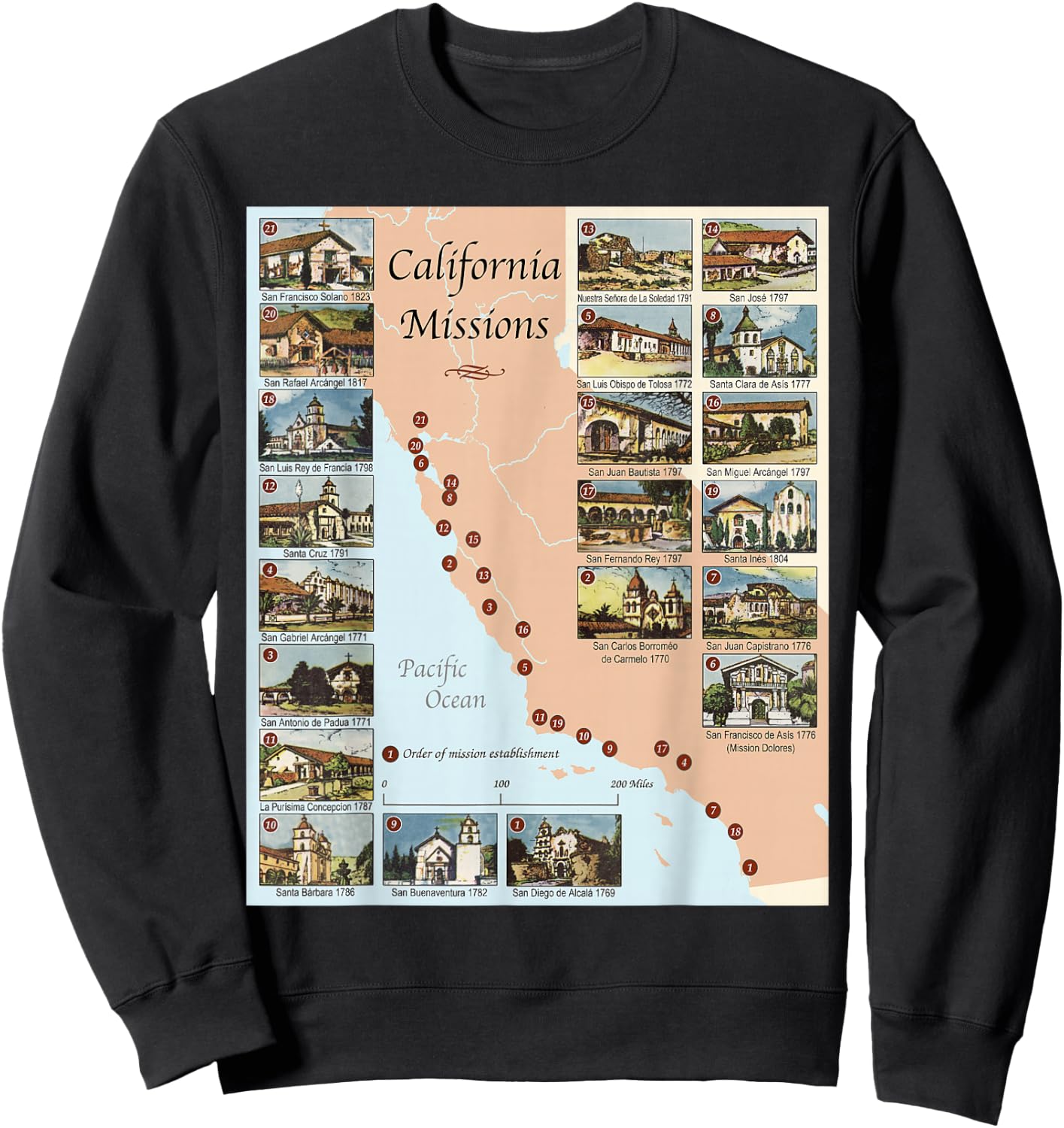California Missions Sweatshirt - Sweatshirt | Black