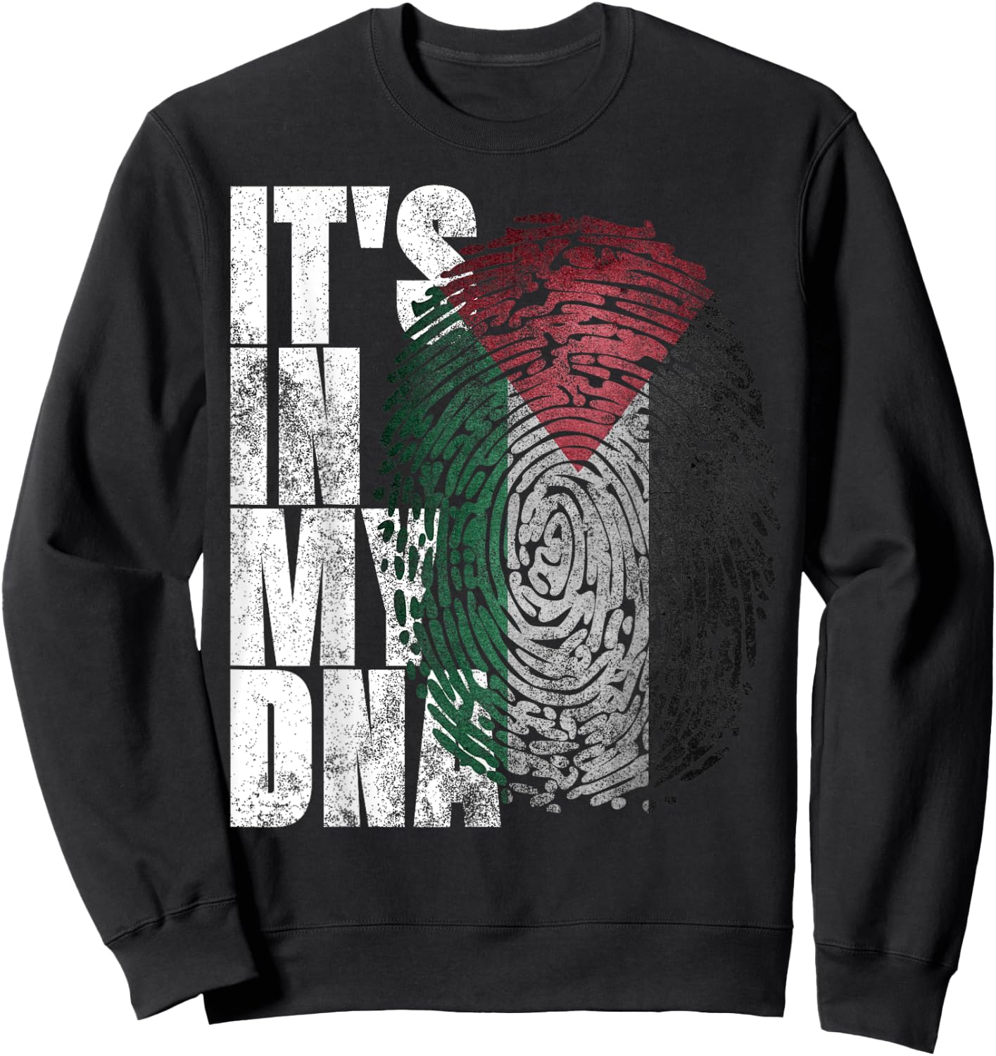It's In My DNA Palestinian Shirt Arabic Gifts Palestine Flag Sweatshirt - Sweatshirt | Black