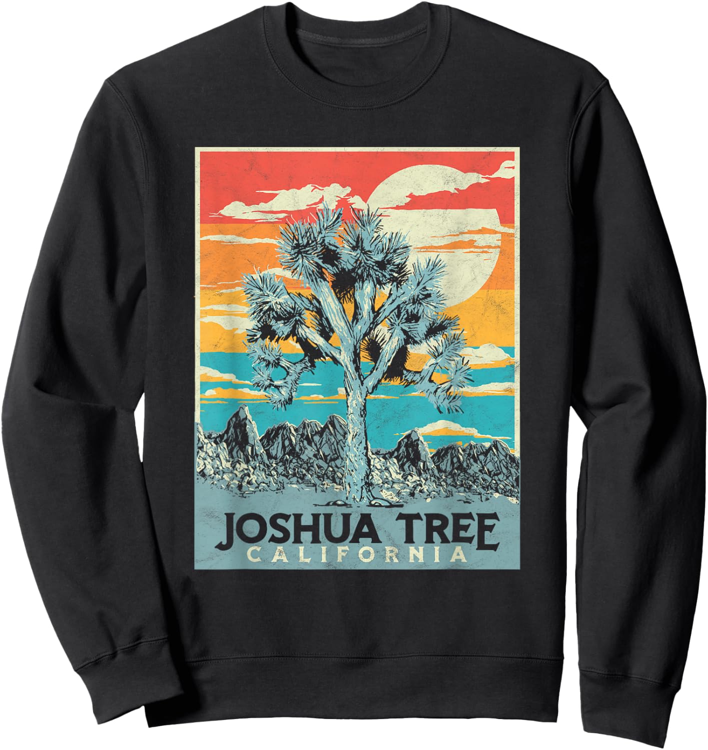 Joshua Tree National Park Vintage Artistic Graphic Design Sweatshirt - Sweatshirt | Black