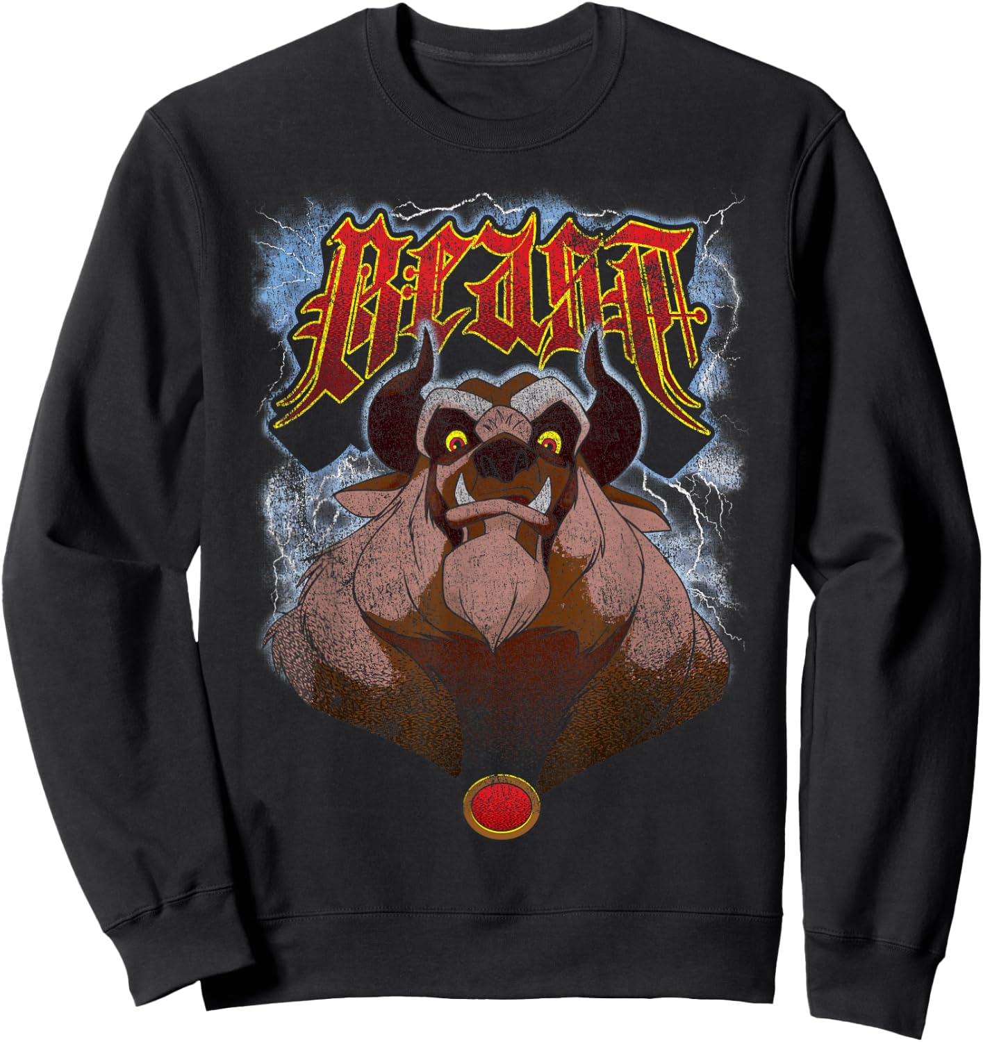 Disney Beauty and The Beast Angry Beast Portrait Small Sweatshirt - Sweatshirt | Black