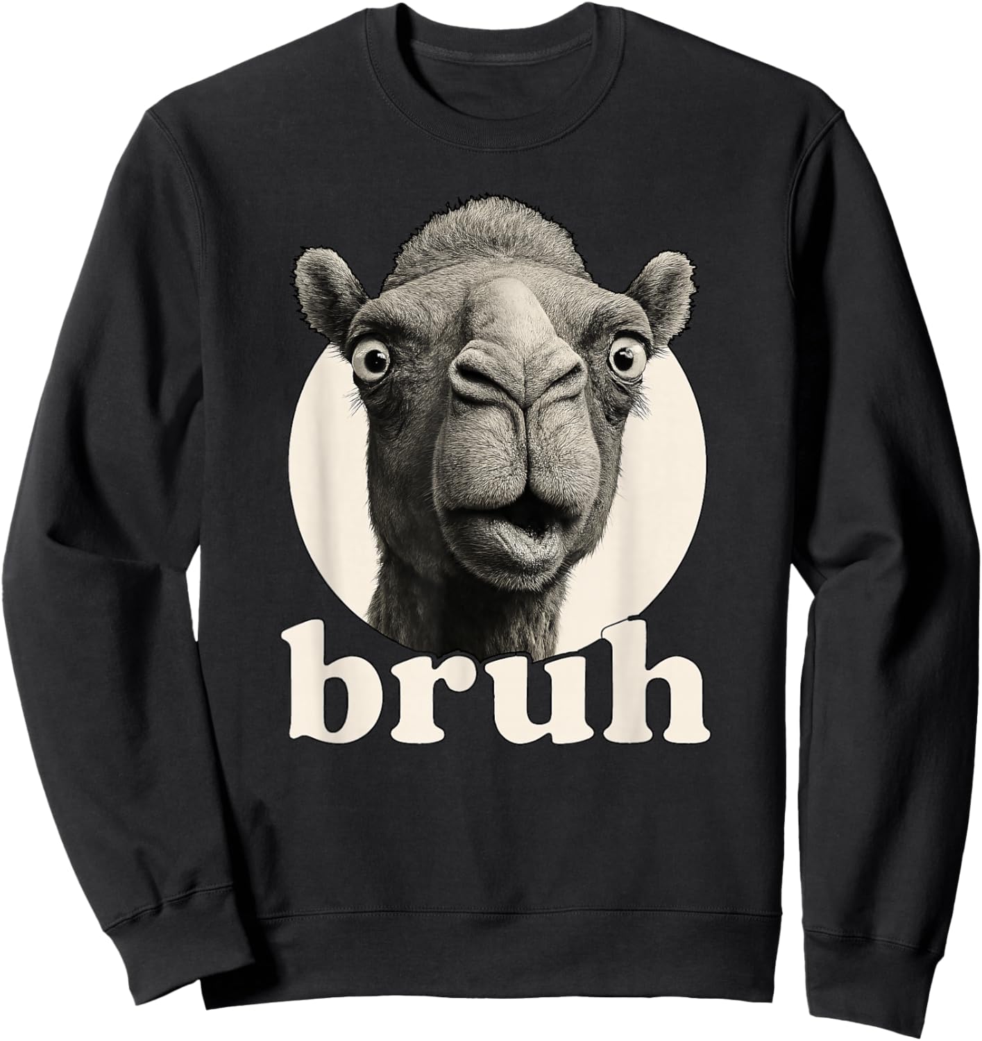 Funny Camel Bruh Humor Meme Zoo Day Boys Girls Sweatshirt - Sweatshirt | Black