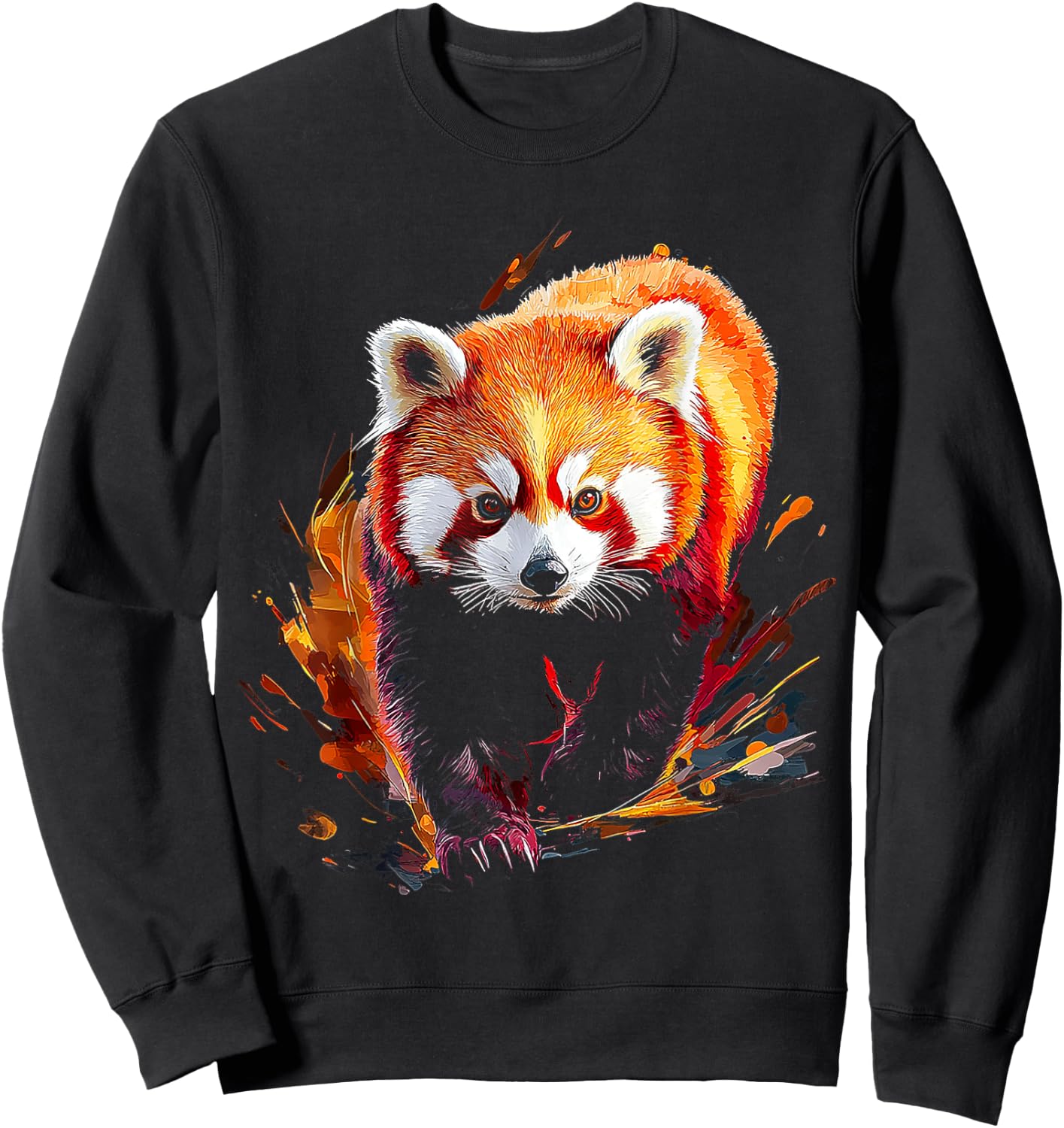 Red Panda Animal Graphic Art Red Panda Sweatshirt - Sweatshirt | Black