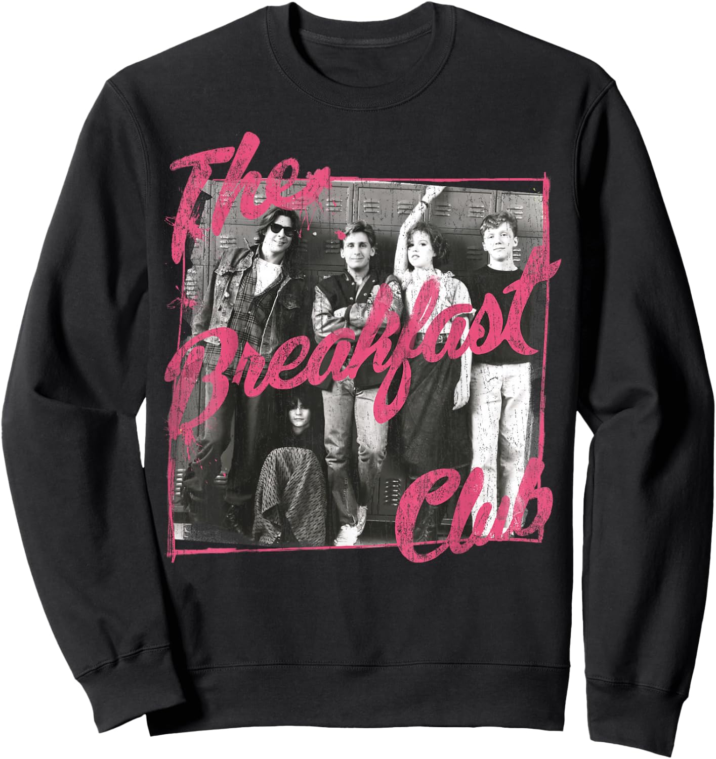 Breakfast Club Pink Text Group Photograph Small Sweatshirt - Sweatshirt | Black