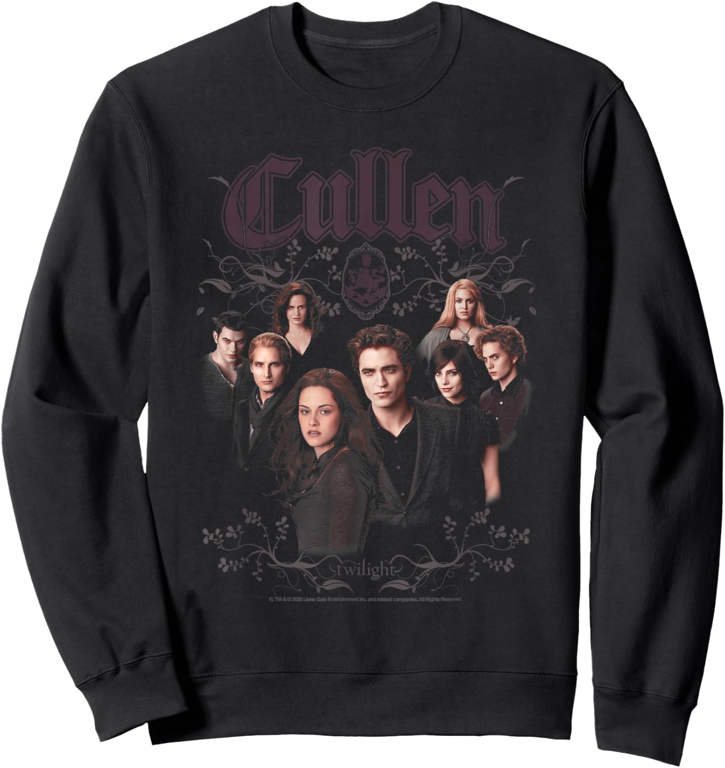 Twilight Cullen Family Portrait Filigree Frame Retro Movie Sweatshirt - Sweatshirt | Black