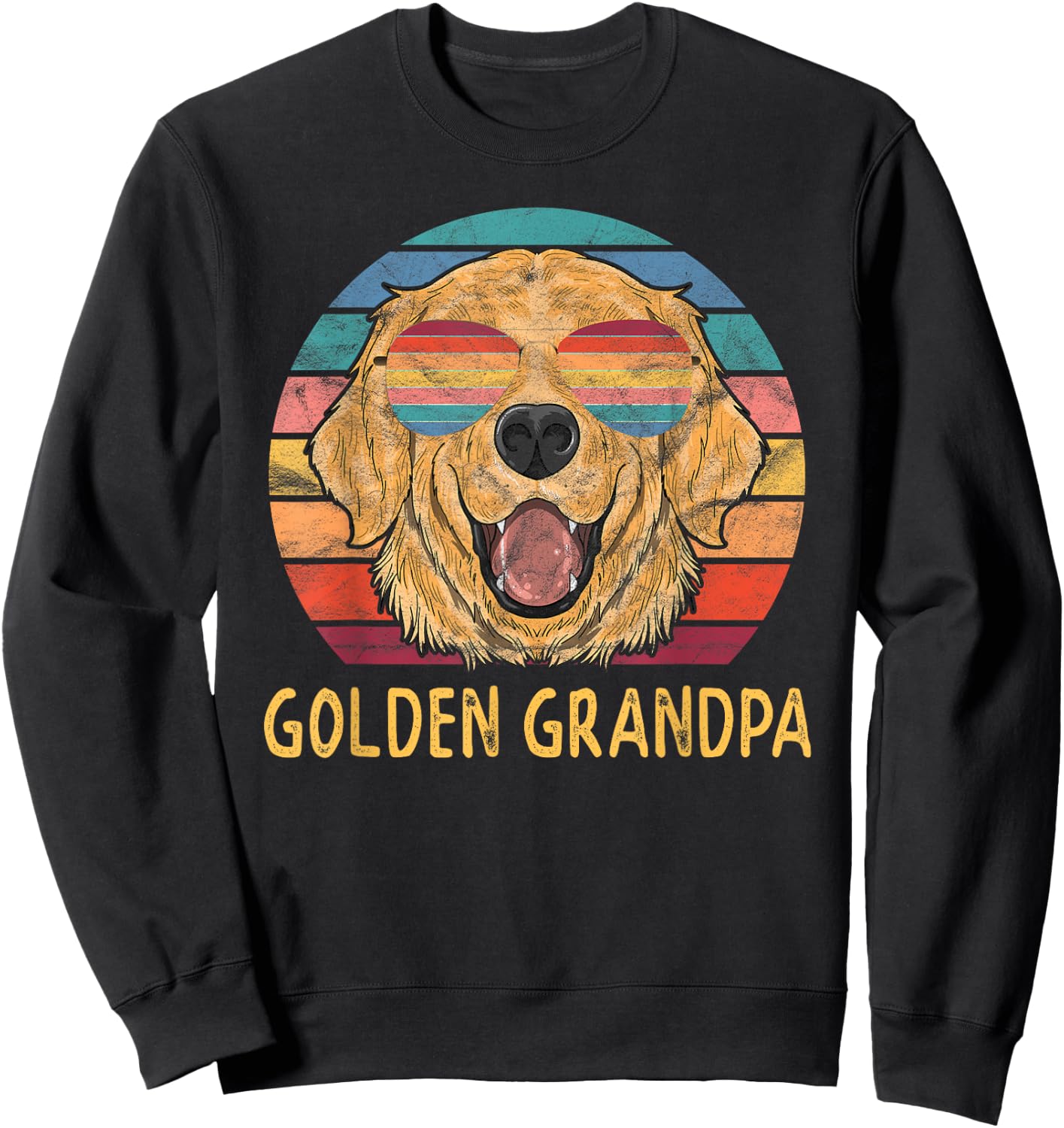 Golden Retriever Dog Grandpa Gifts Golden Grandpa Sweatshirt - Sweatshirt | Black