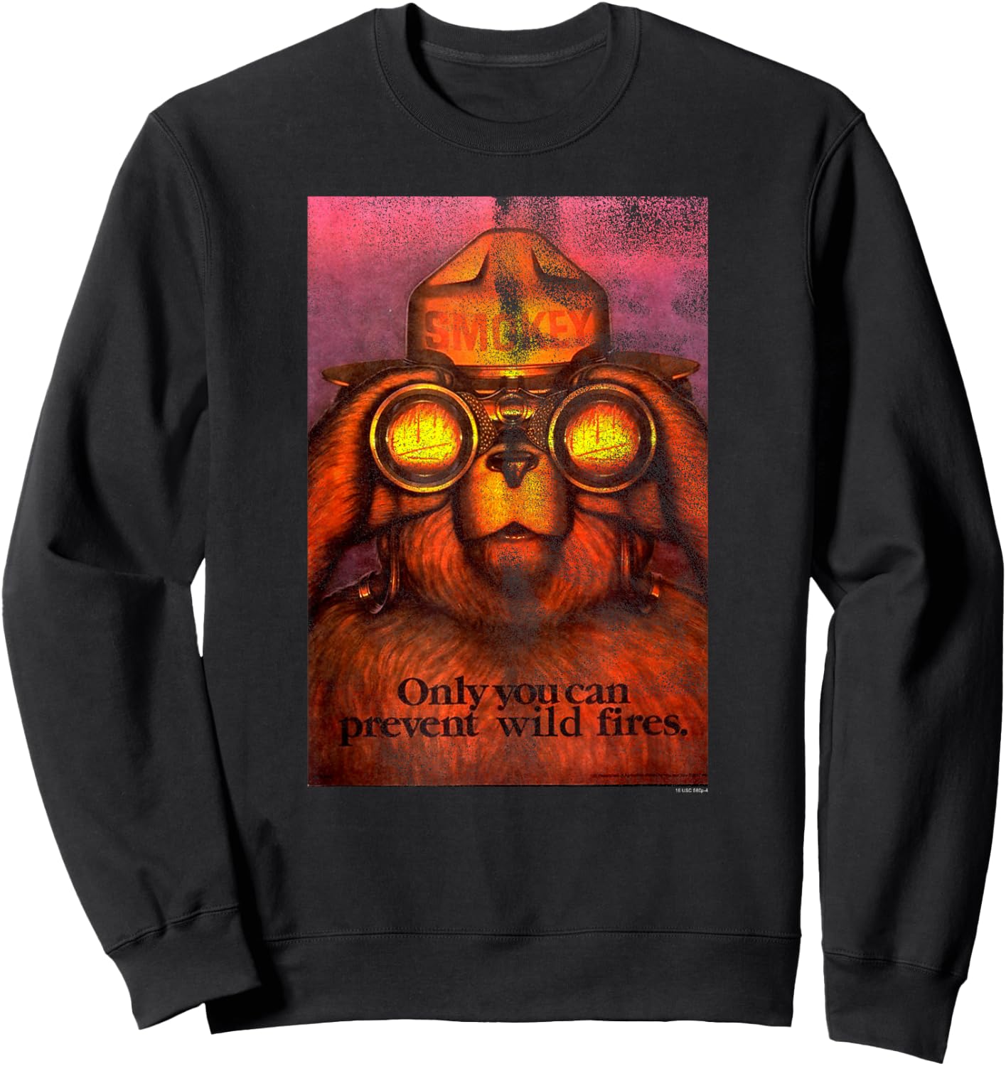 Smokey Bear Only You Smokey with Binoculars PSA Sweatshirt - Sweatshirt | Black