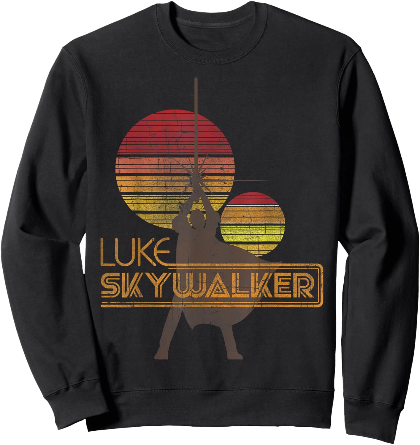 Star Wars Retro Luke Skywalker Silhouette Suns Sweatshirt - Sweatshirt | Black