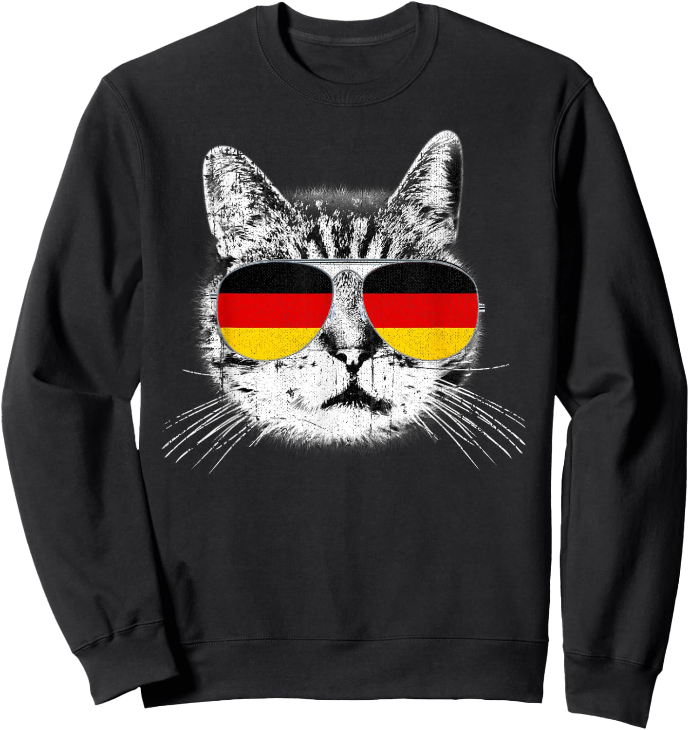 German Flag T Shirt Cat Heritage Pride Germany Oktoberfest Sweatshirt - Sweatshirt | Black