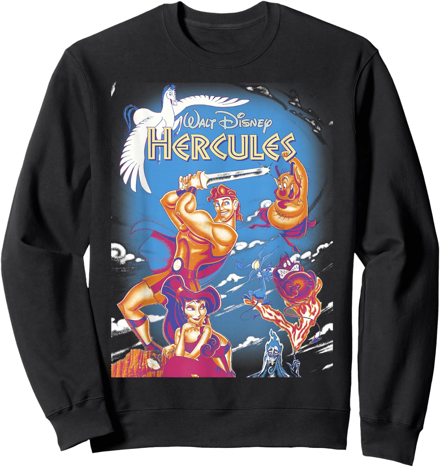 Disney Hercules Main Cast Movie Cover Graphic Sweatshirt - Sweatshirt | Black