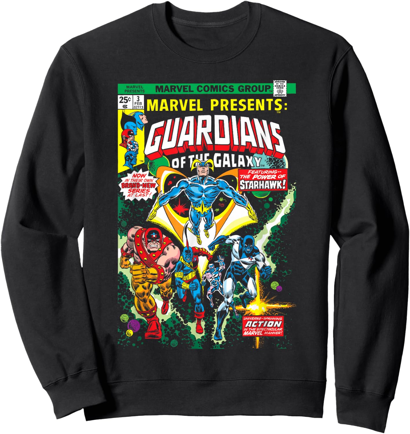 Marvel Guardians of The Galaxy Retro Comic Cover Sweatshirt - Sweatshirt | Black