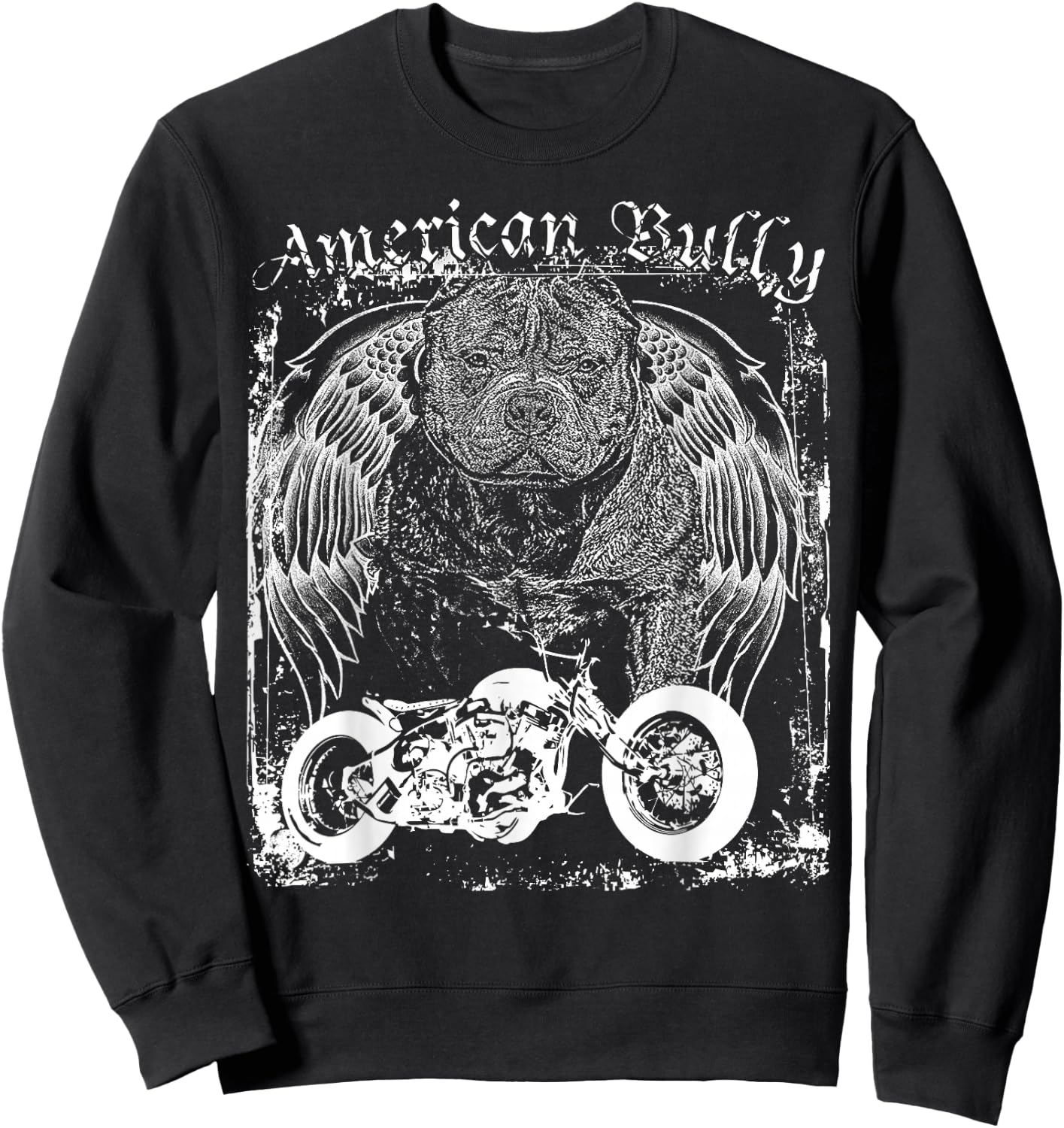 Americana American Bully Breed Motorcycle bobber t shirt Sweatshirt - Sweatshirt | Black
