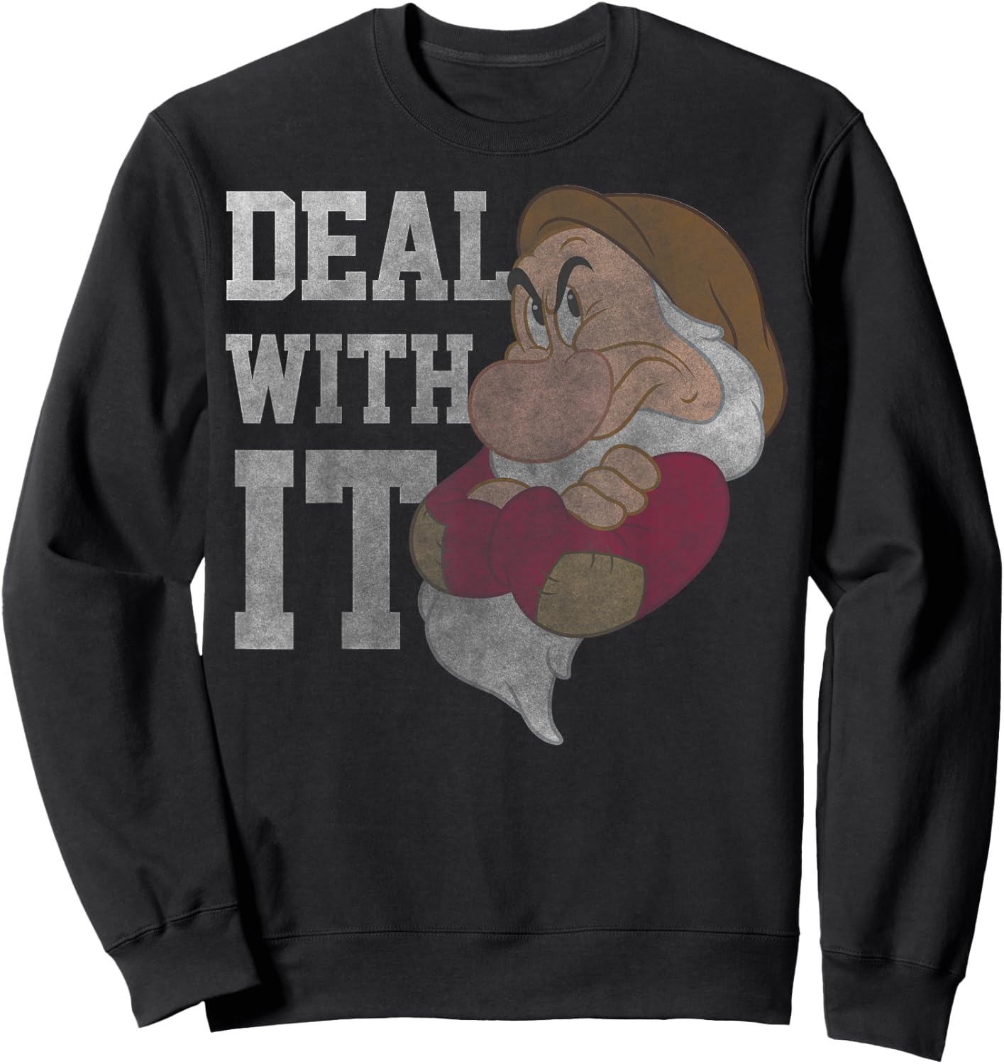 Disney Snow White Grumpy Deal With It Portrait Sweatshirt - Sweatshirt | Black