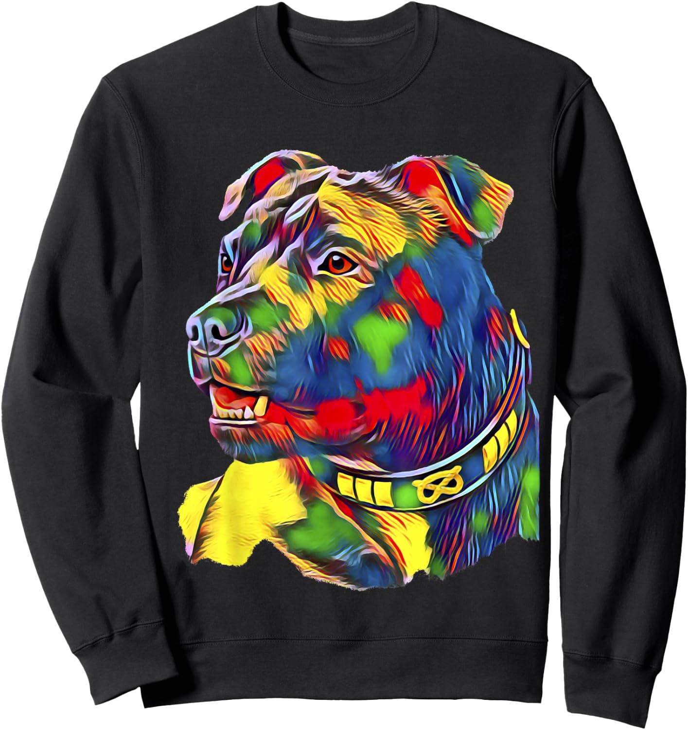 Watercolor Art Colorful American Staffordshire Bull Terrier Sweatshirt - Sweatshirt | Black
