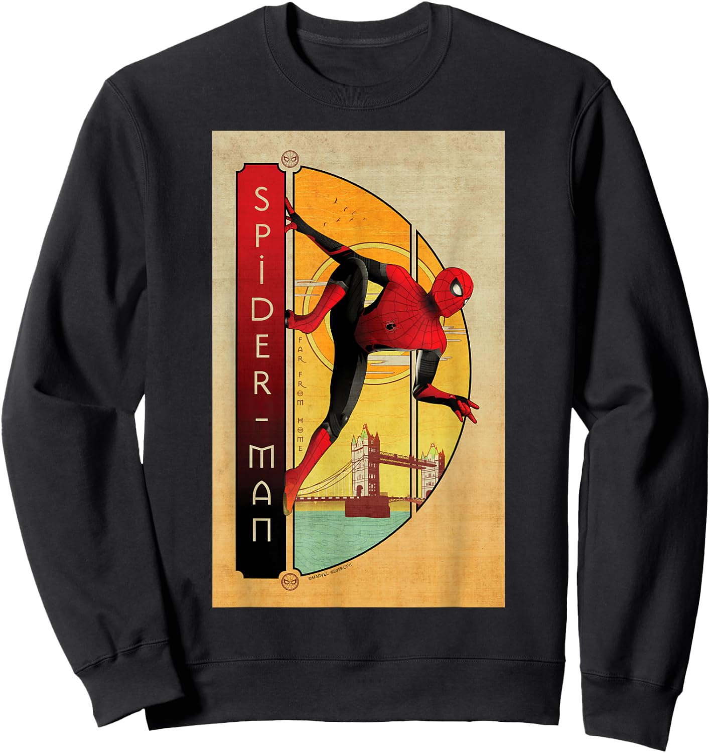 Marvel Spider-Man Far from Home Spider-Man Vintage Poster Small Sweatshirt - Sweatshirt | Black