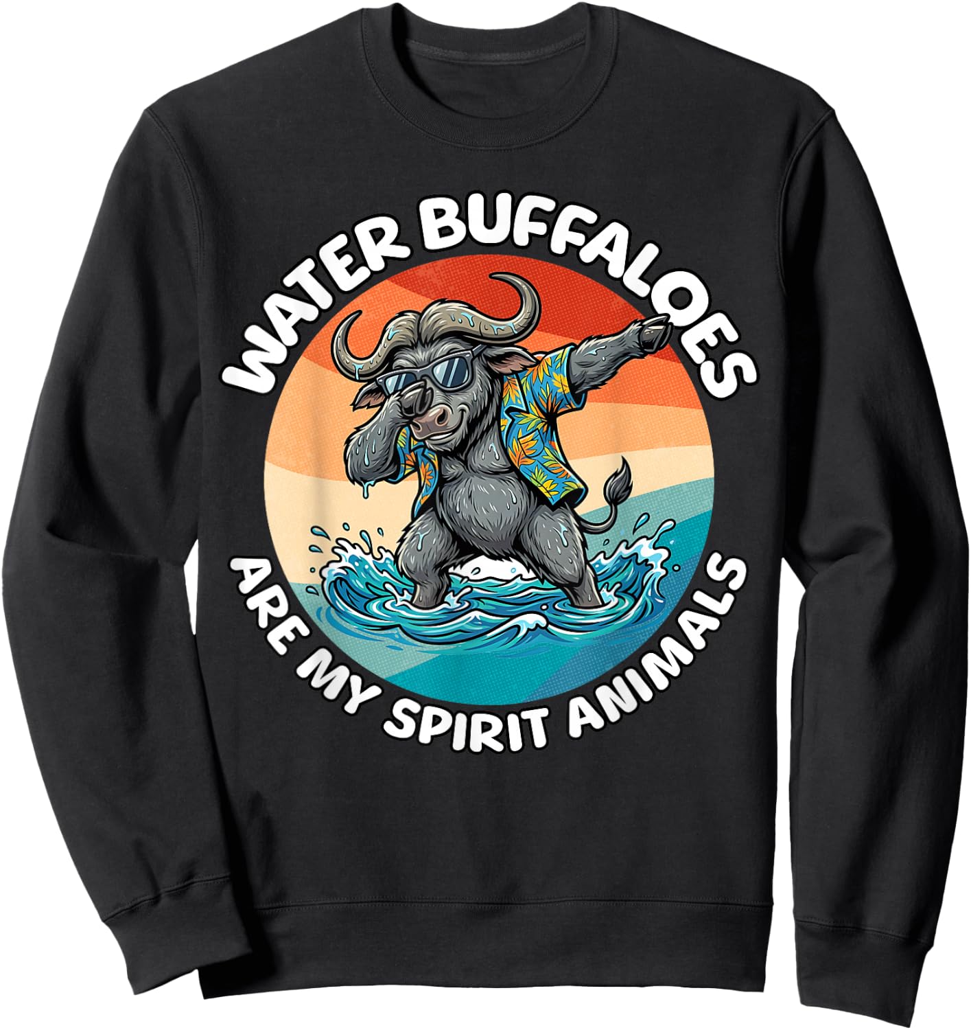 Spirit Animal Water Buffalo Sweatshirt - Sweatshirt | Black