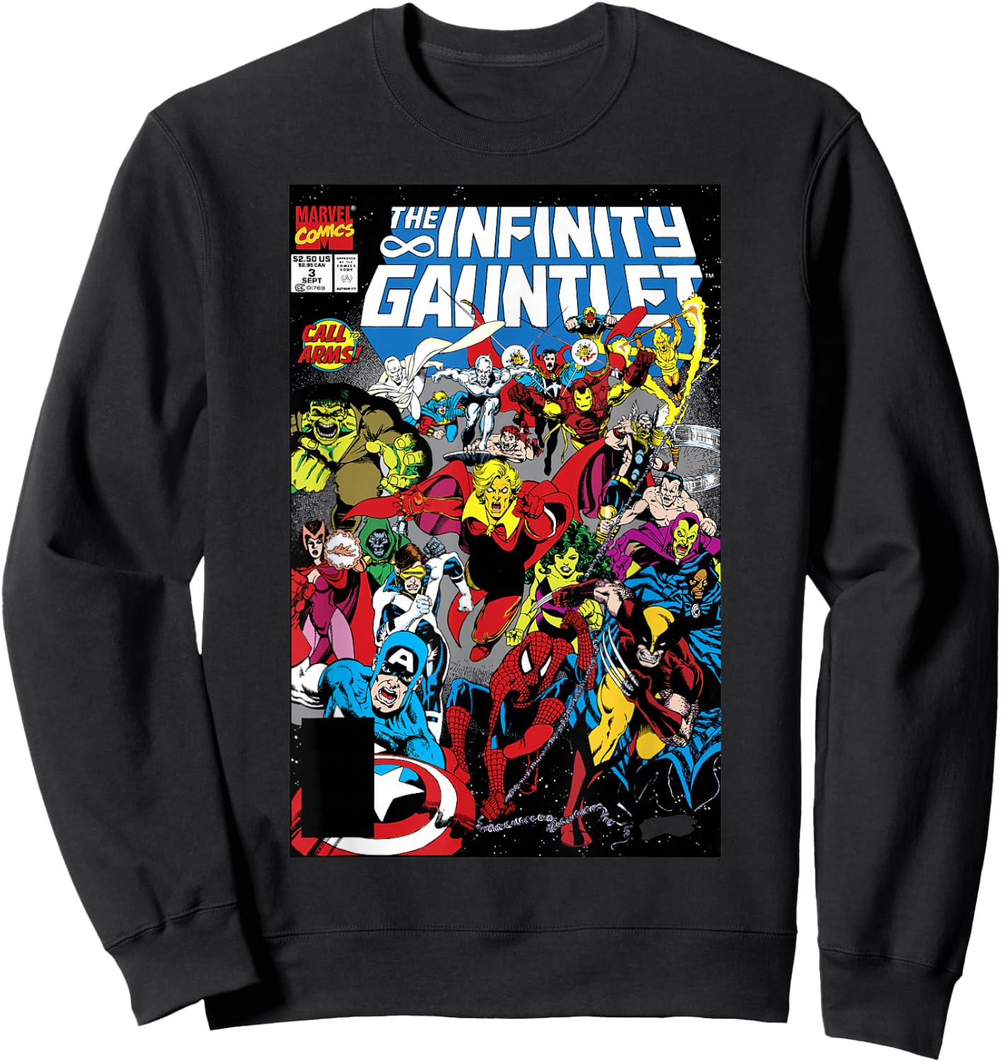 Marvel Exclusive Vintage Infinity Gauntlet Comic Cover Sweatshirt - Sweatshirt | Black