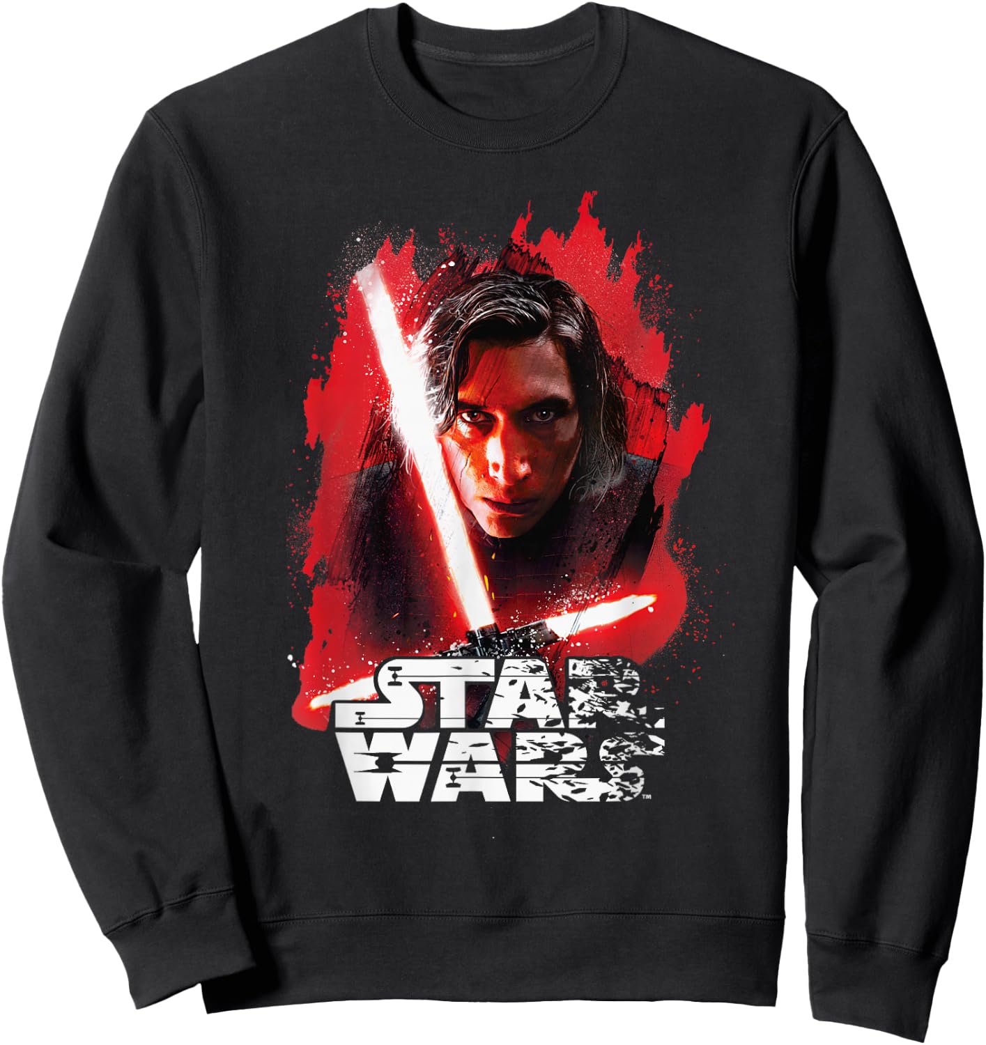 Star Wars Last Jedi Kylo Ren Paint Portrait Graphic Sweatshirt - Sweatshirt | Black