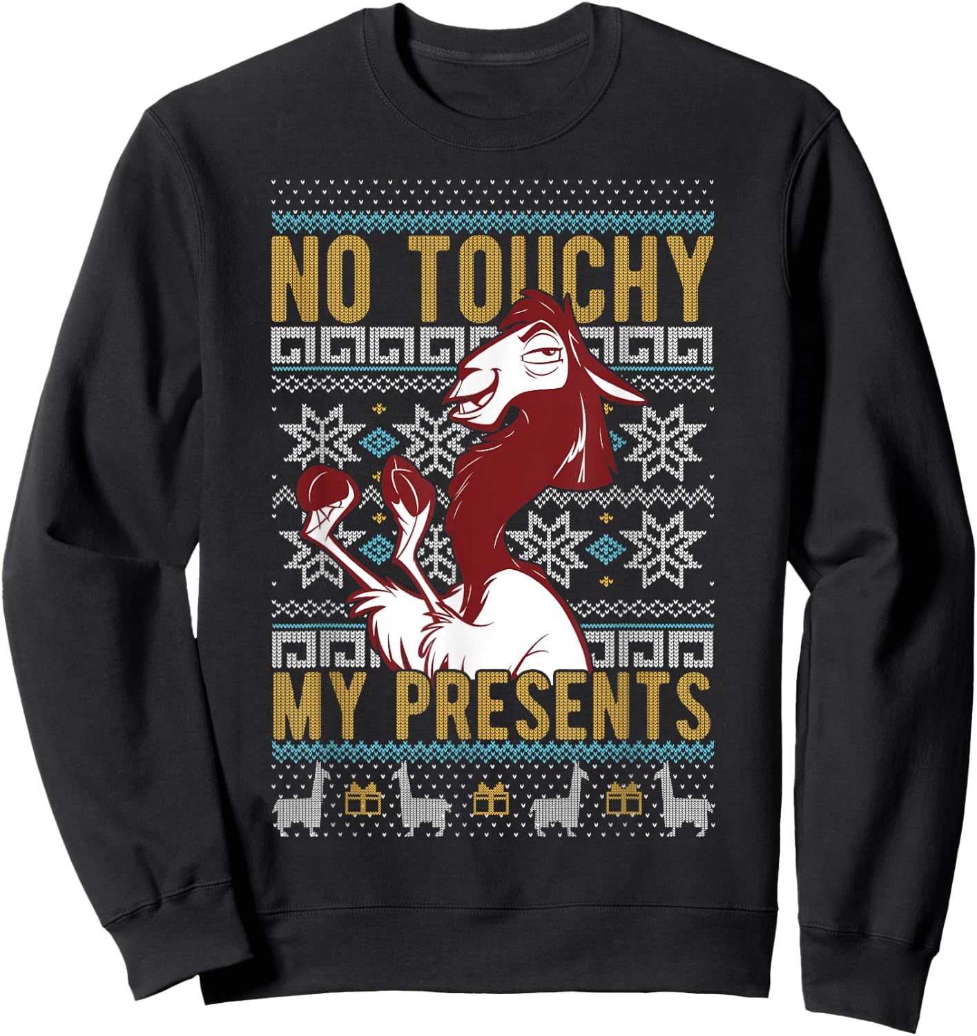 Disney Emperor's New Groove Kuzco No Touchy Ugly Christmas Sweatshirt - Sweatshirt | Black