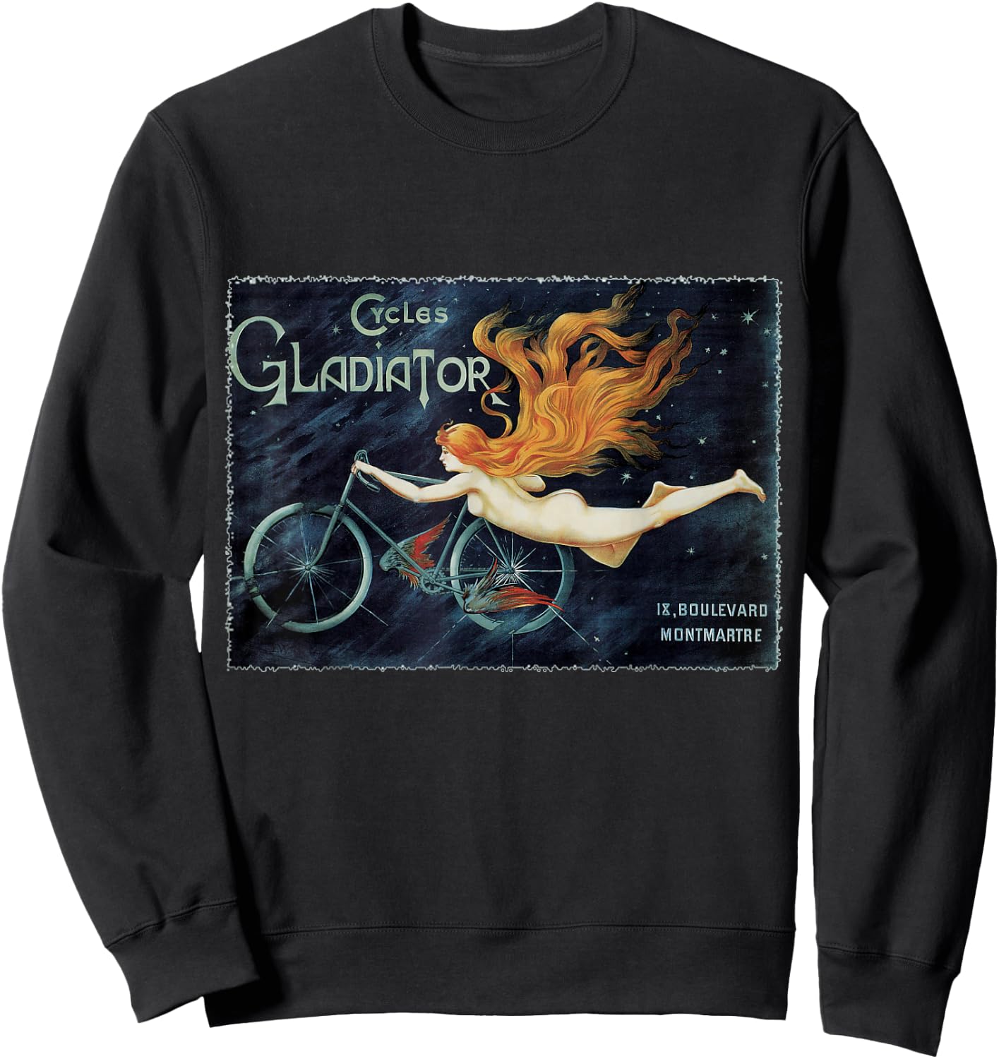 Cycles Gladiator Bicycle, Vintage Art Nouveau Sweatshirt - Sweatshirt | Black