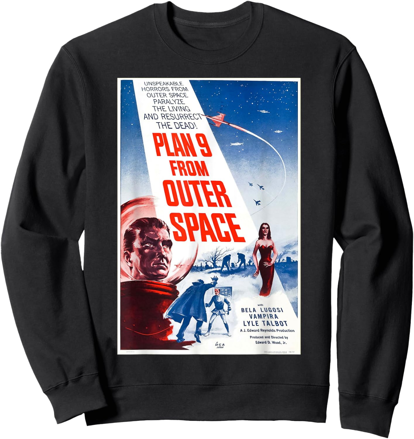 Plan 9 From Outer Space Vintage Poster Sweatshirt - Sweatshirt | Black
