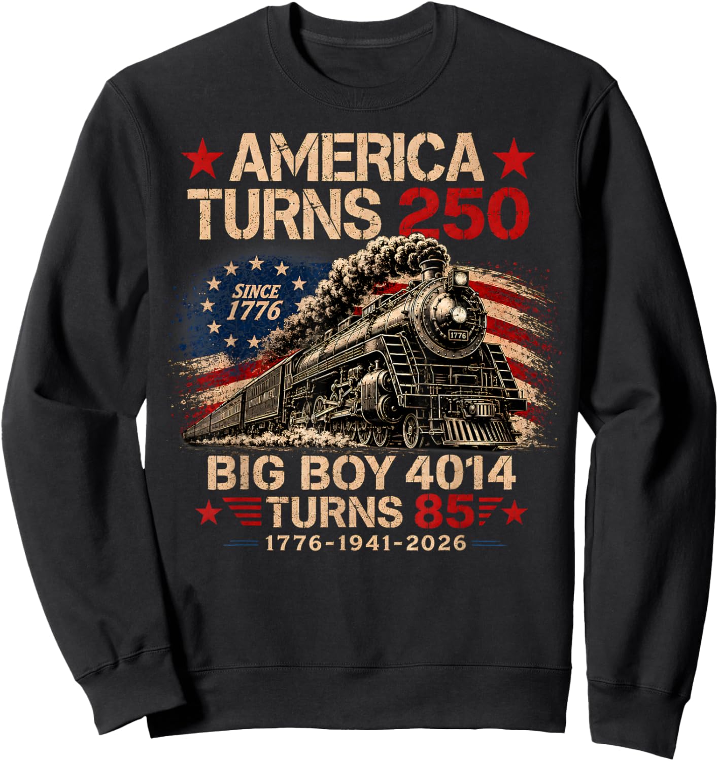 Big Boy 4014 Train America Turns 250 Years Women Sweatshirt - Sweatshirt | Black