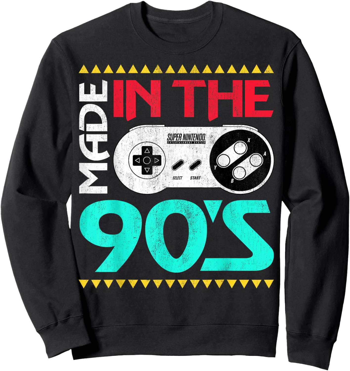 Nintendo SNES Controller Made In The 90's Graphic Sweatshirt - Sweatshirt | Black