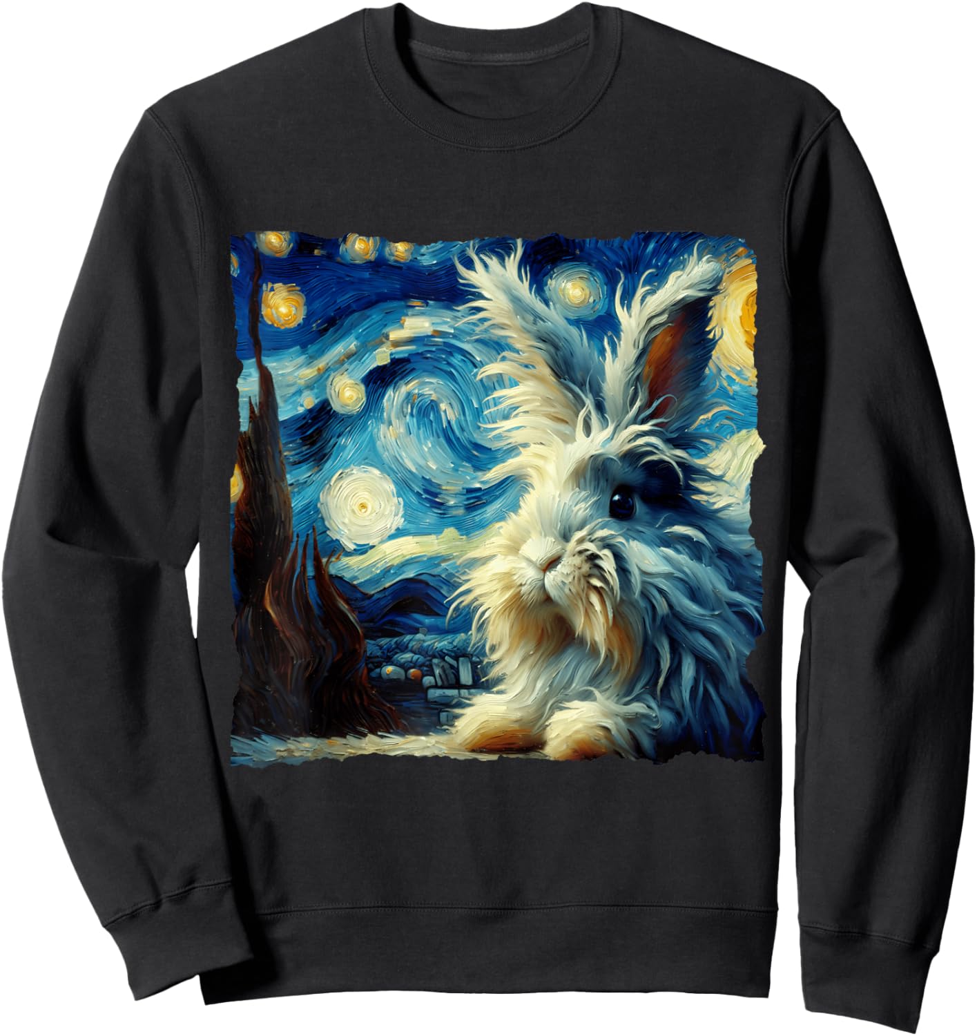 Lionhead Rabbit Starry Night Lionhead Rabbit Sweatshirt - Sweatshirt | Black