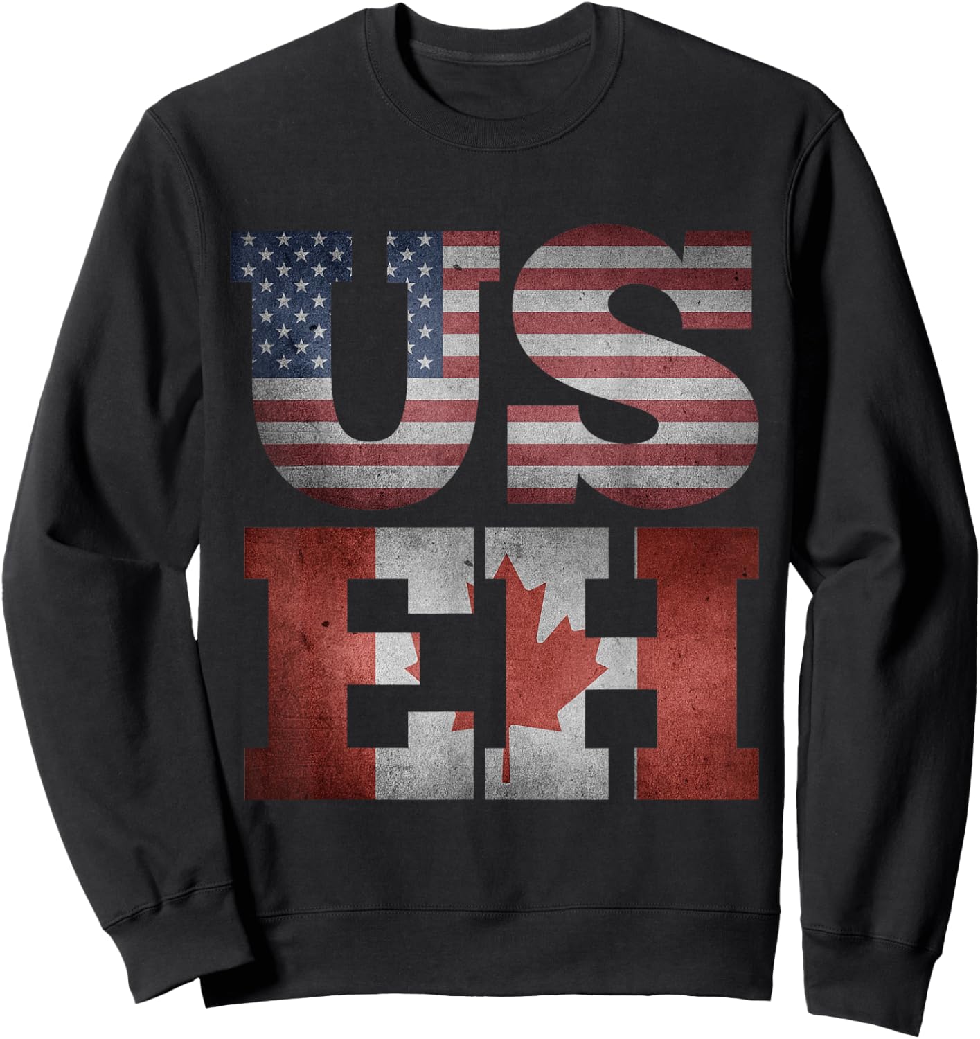 USEH Flag Funny American Canadian friends citizenship party Sweatshirt - Sweatshirt | Black