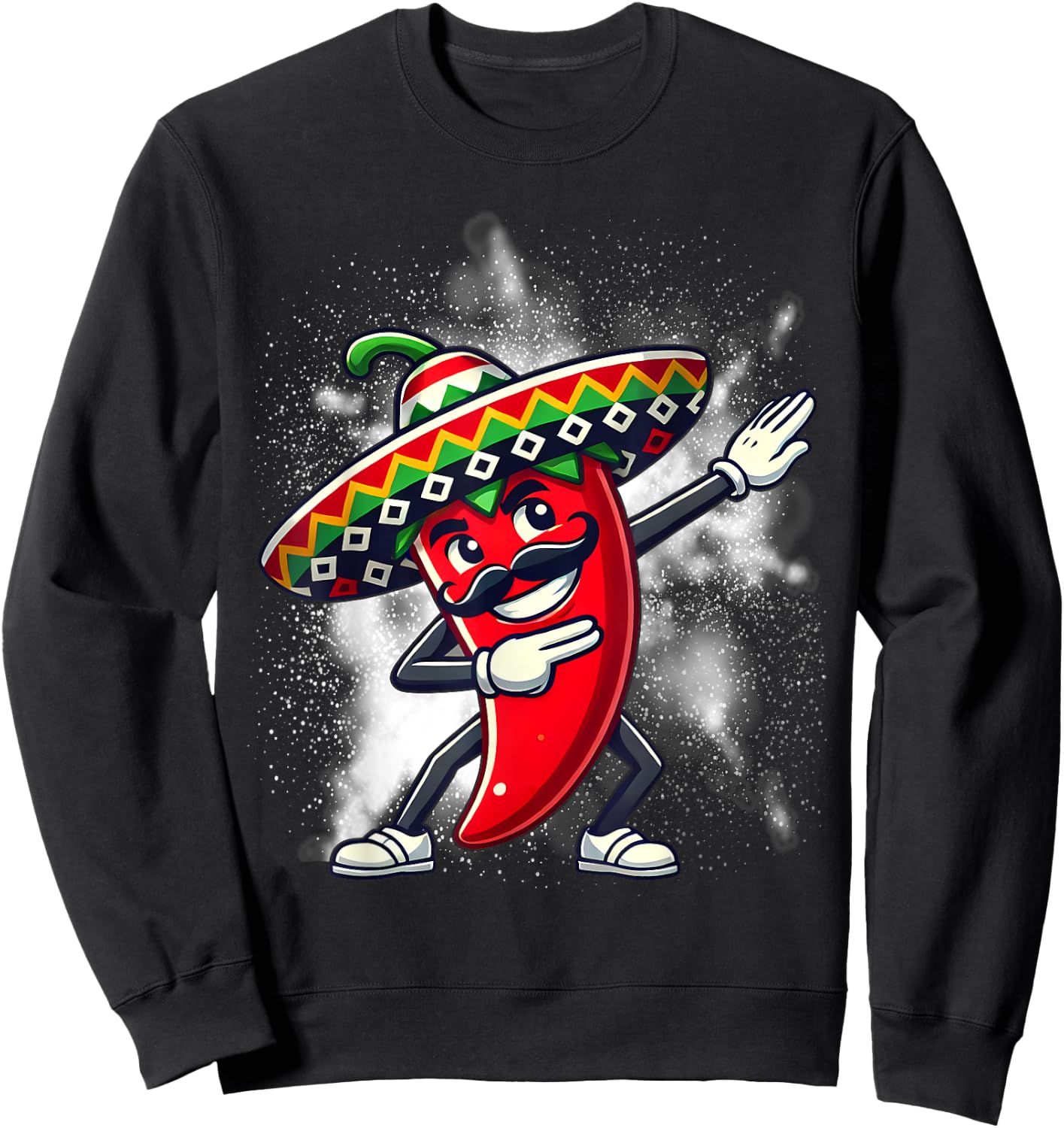 Funny Dabbing Chili Mexican Pepper Dab Sweatshirt - Sweatshirt | Black