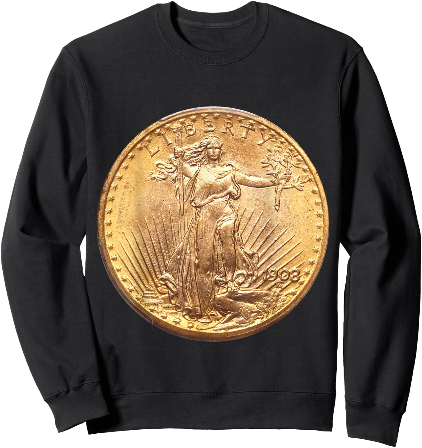Saint-Gaudens Gold Double Eagle Coin Collecting Sweatshirt - Sweatshirt | Black