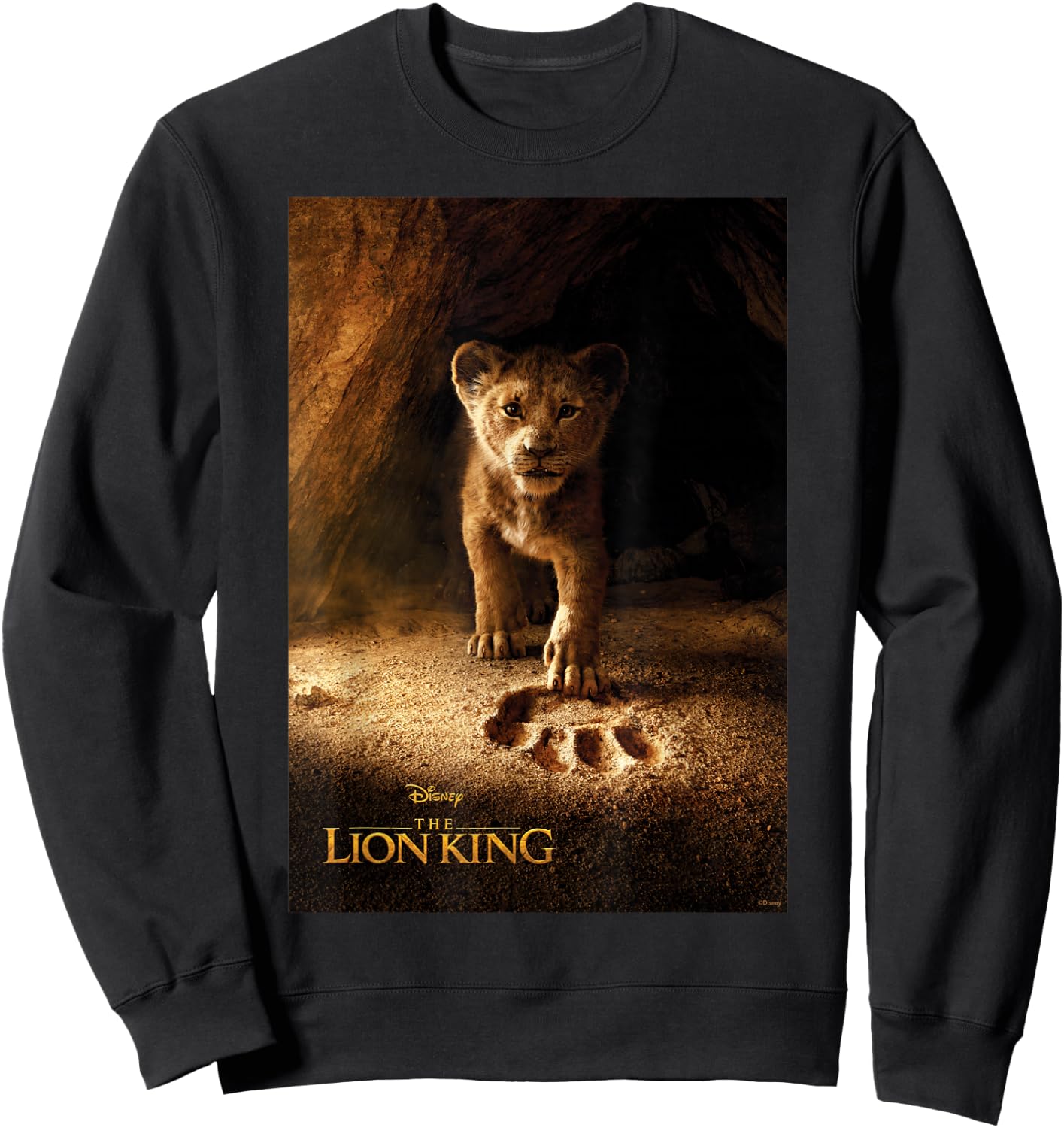 Disney The Lion King Live Action Simba Paw Fill Movie Poster Sweatshirt - Sweatshirt | Black