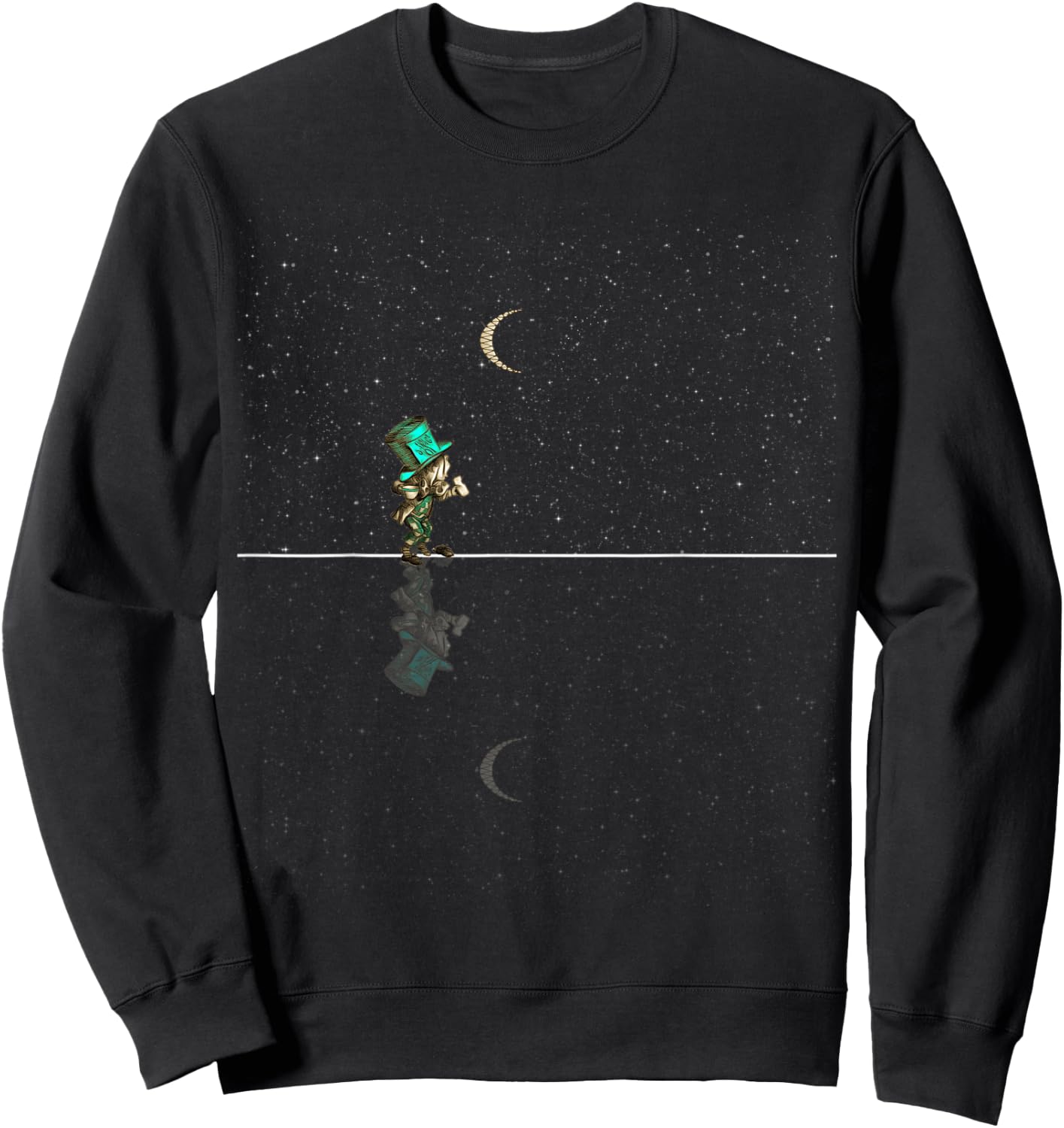 The Mad Hatter Starry Night - Alice In Wonderland Sweatshirt - Sweatshirt | Black
