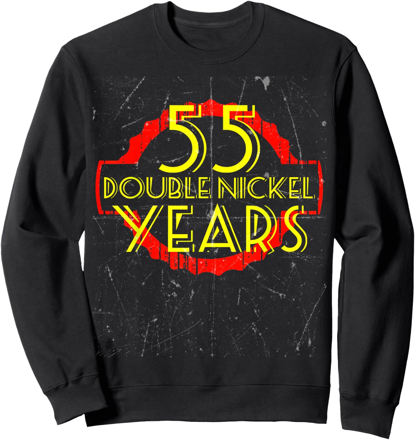 55 Year Old Birthday Shirt Double Nickel Distressed Sweatshirt - Sweatshirt | Black