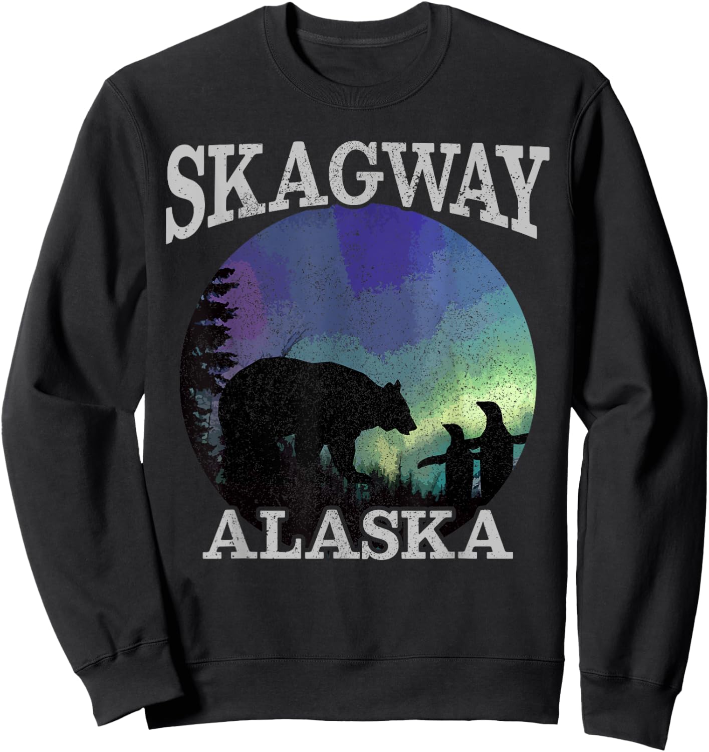 Skagway Alaska - Polar Bear Penguin Souvenir Gift Sweatshirt - Sweatshirt | Black