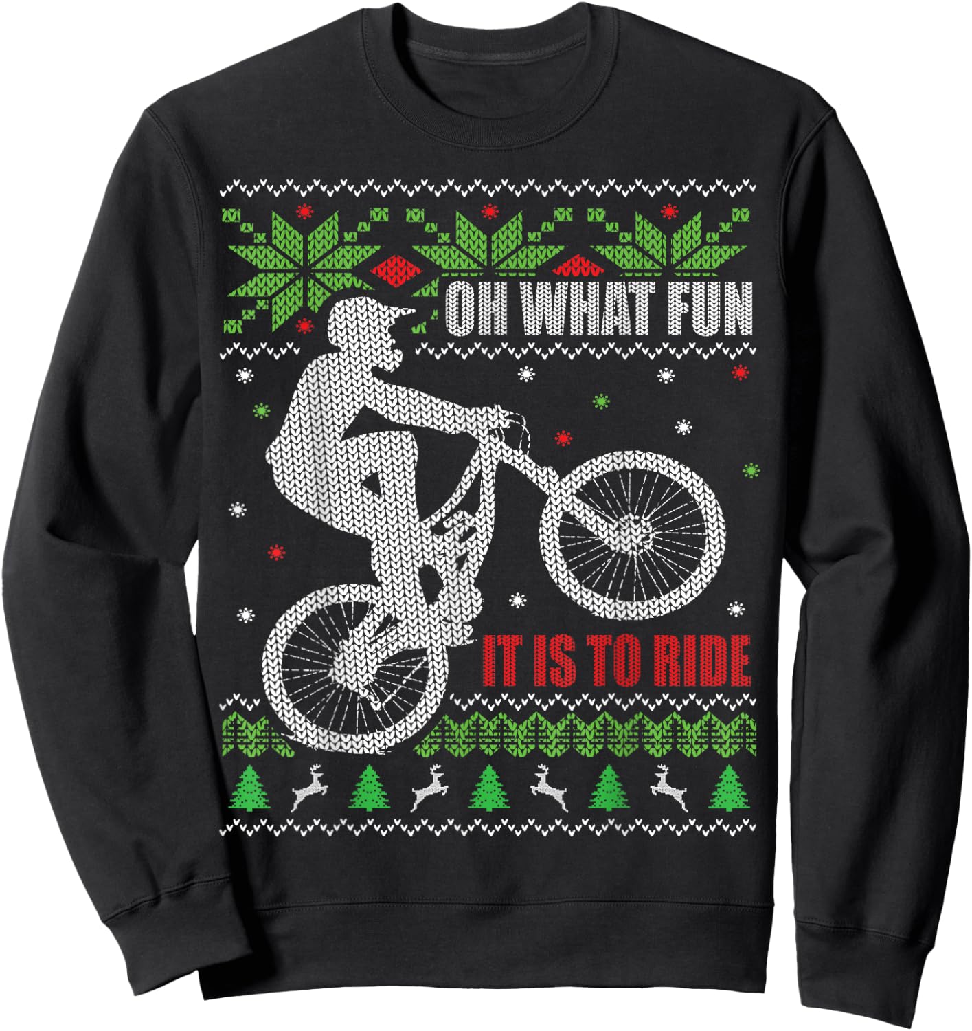 Ugly Christmas, Mountain Bike, Biking, Funny Sweatshirt - Sweatshirt | Black