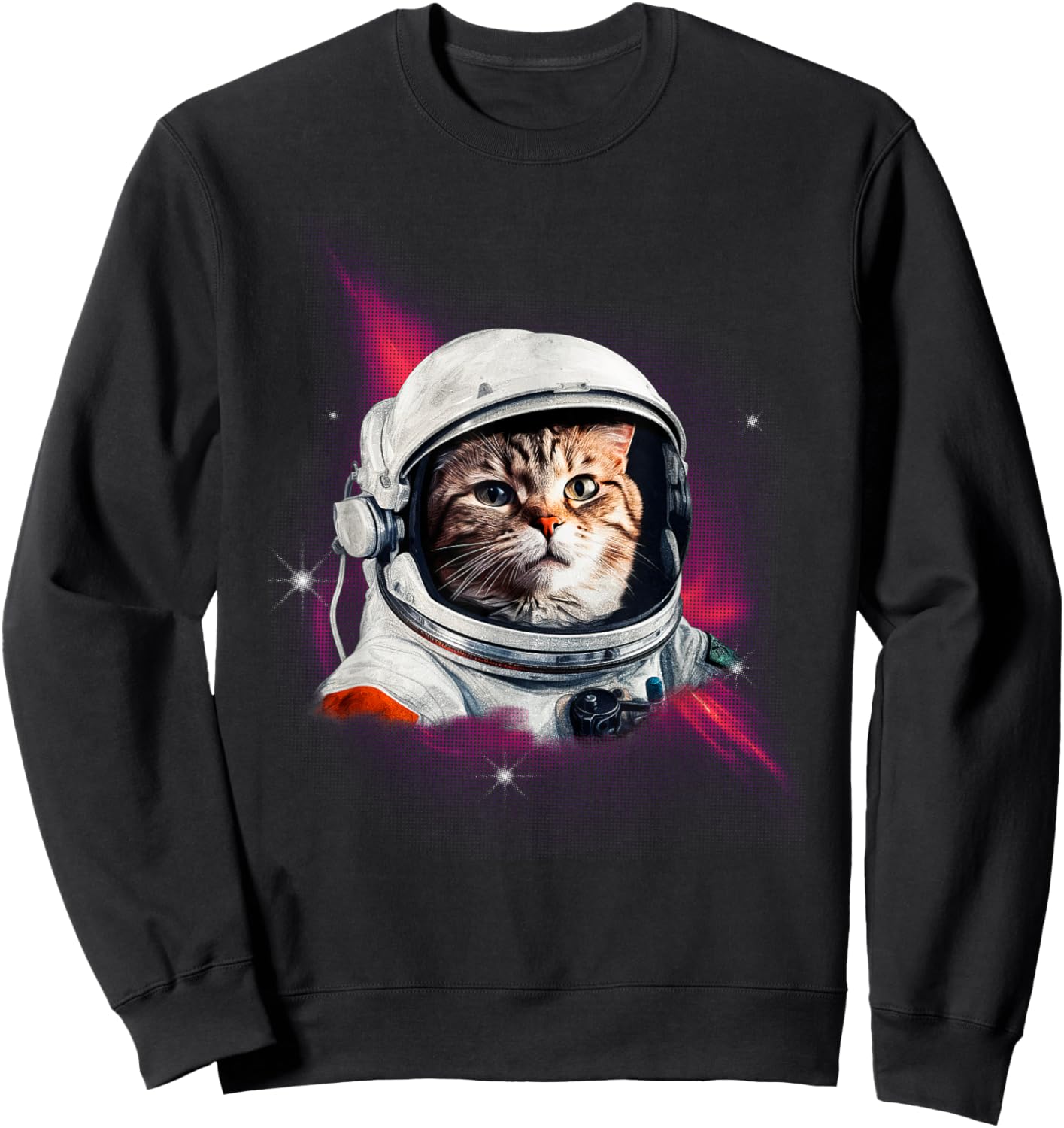 Astro Cat Exploration Space Odyssey Men Women Sweatshirt - Sweatshirt | Black