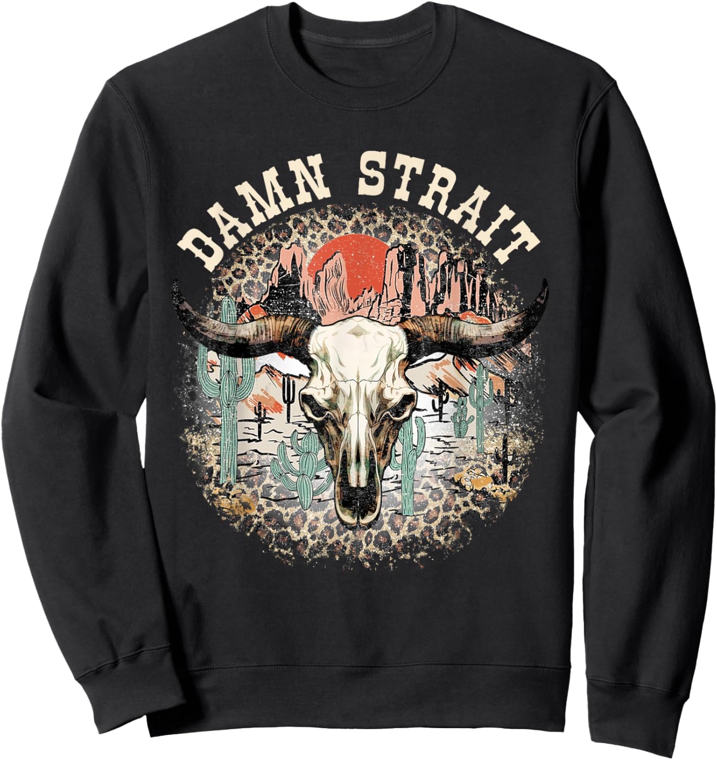 Retro Damn Strait Proud Name Animal Costume Women Sweatshirt - Sweatshirt | Black