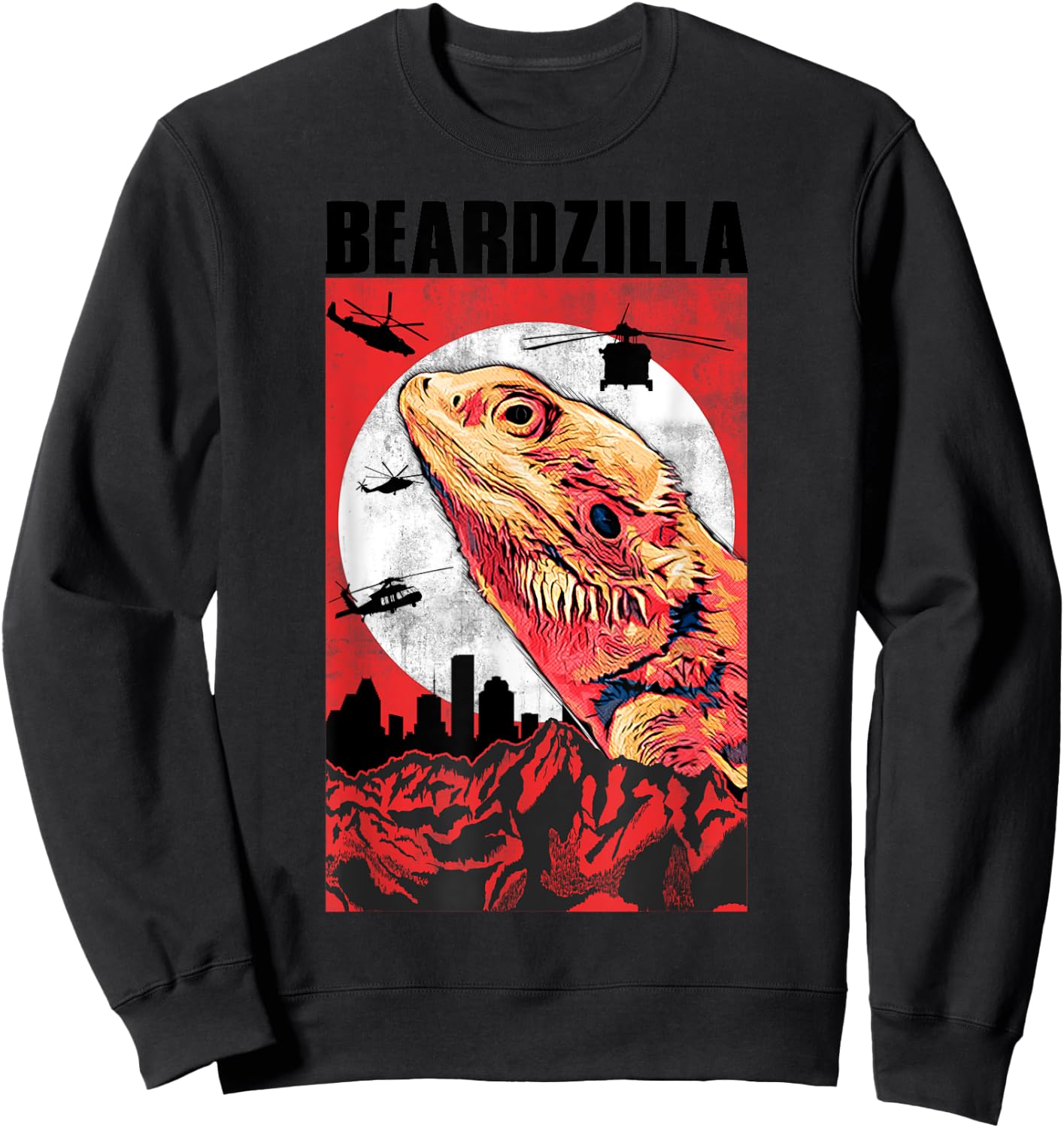 Bearded Dragon Gift Beardzilla Funny Bearded Dragon Sweatshirt - Sweatshirt | Black