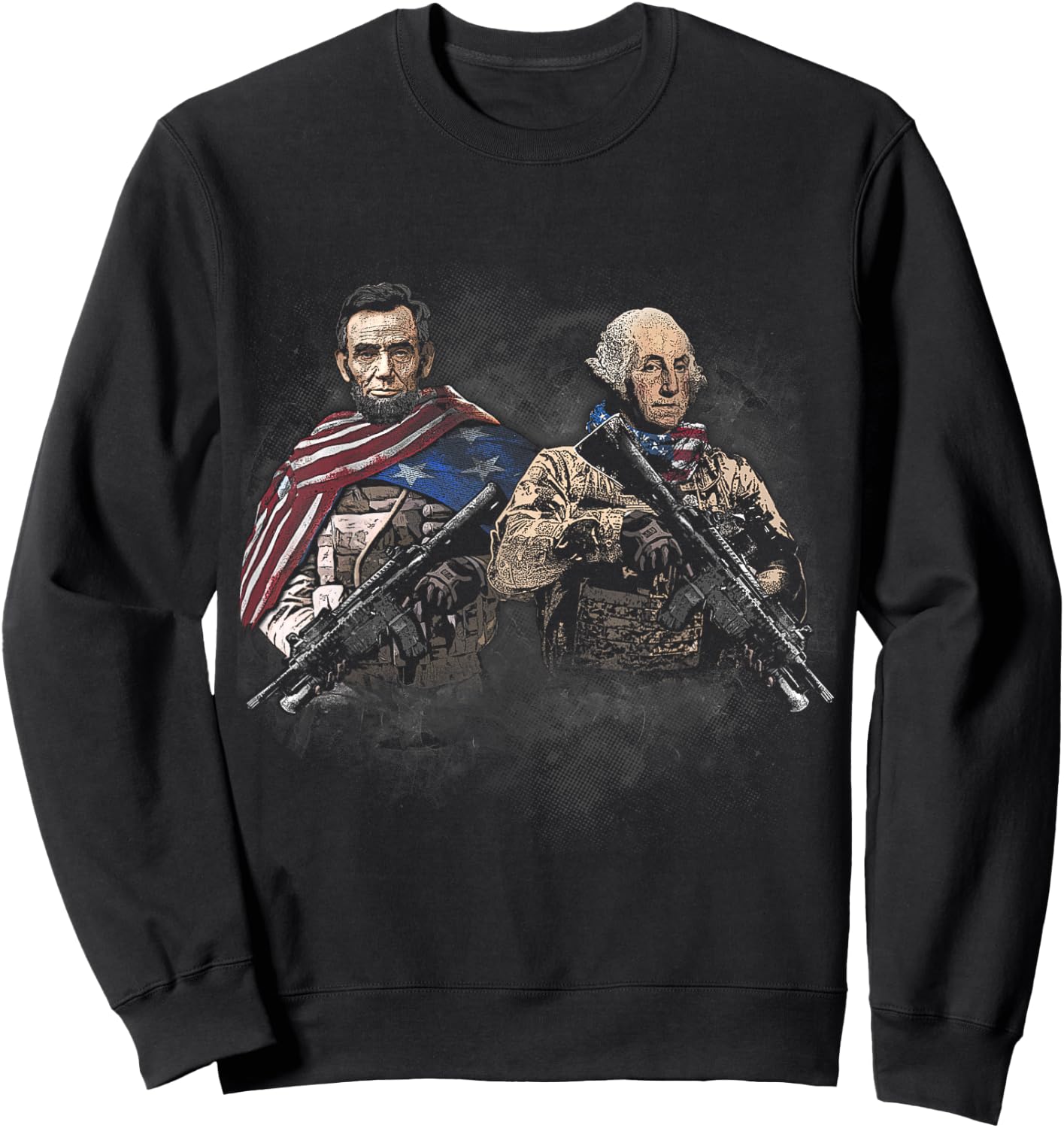 Presidential Soldiers: Abraham Lincoln and George Washington Sweatshirt - Sweatshirt | Black