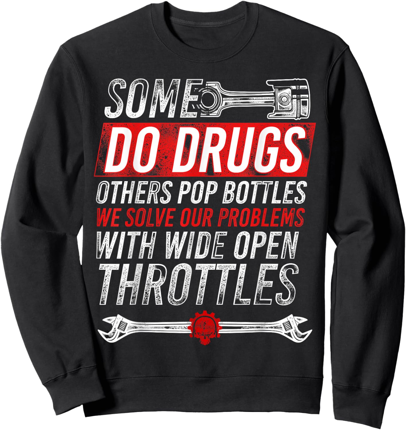 Wide Open Throttle - Car or Truck Racing Sweatshirt - Sweatshirt | Black