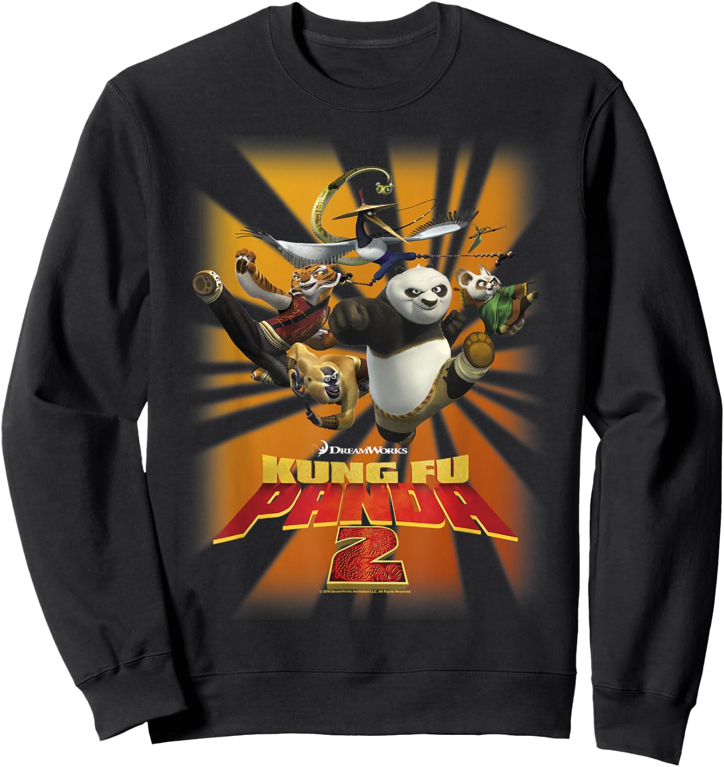 Kung Fu Panda 2 Po And The Furious Five Movie Logo Sweatshirt - Sweatshirt | Black
