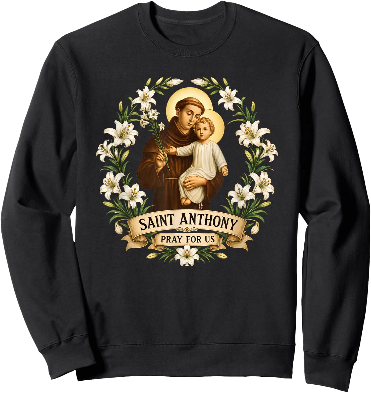 Saint Anthony of Padua Sweatshirt - Sweatshirt | Black