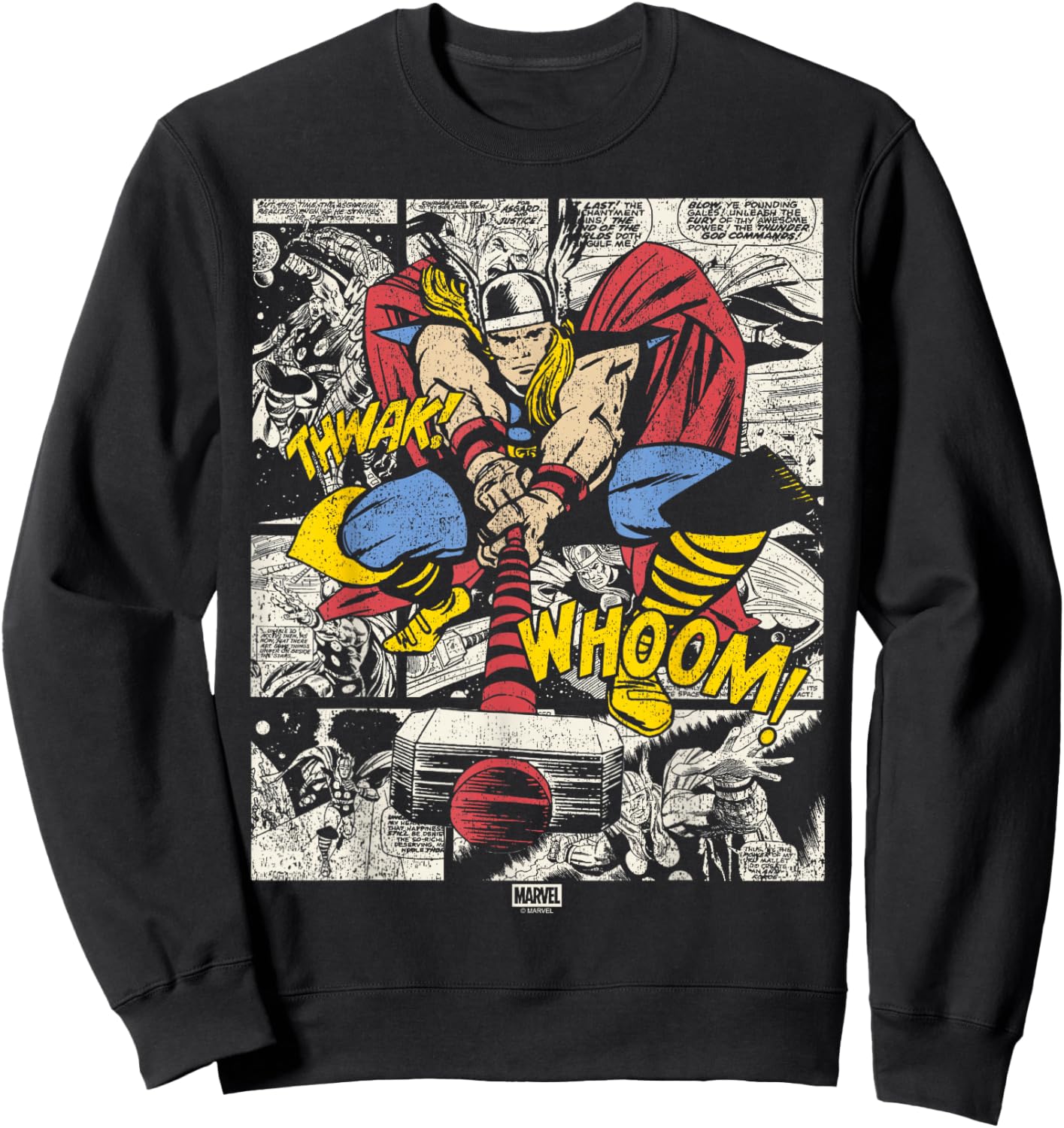 Marvel - The Mighty THOR Comic Panel Style Sweatshirt - Sweatshirt | Black