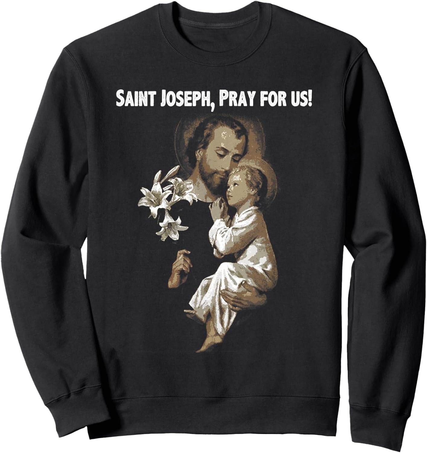 Vintage St Joseph shirt Father of Jesus Saint Sweatshirt - Sweatshirt | Black