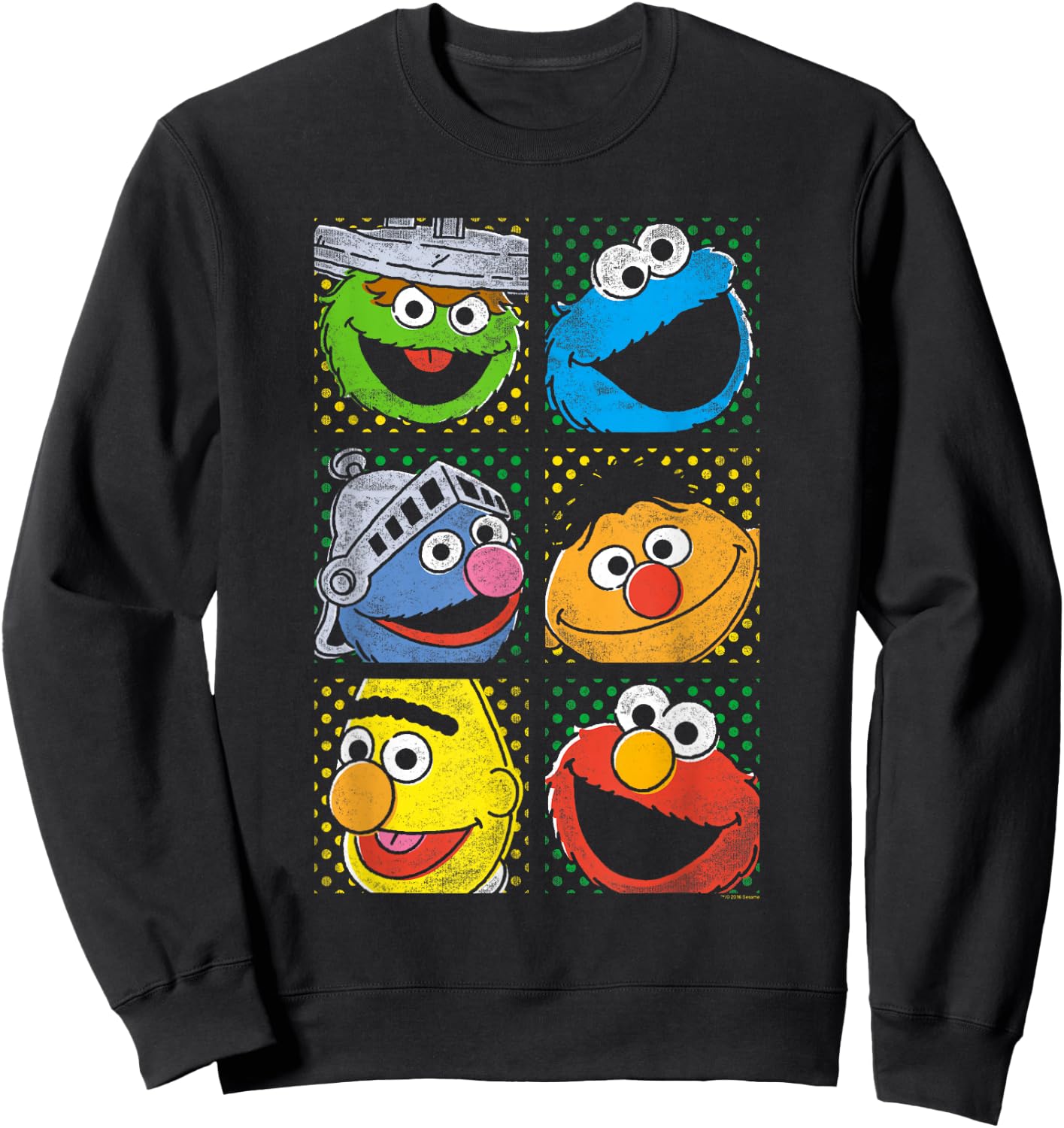 Sesame Street Group Squares Sweatshirt - Sweatshirt | Black
