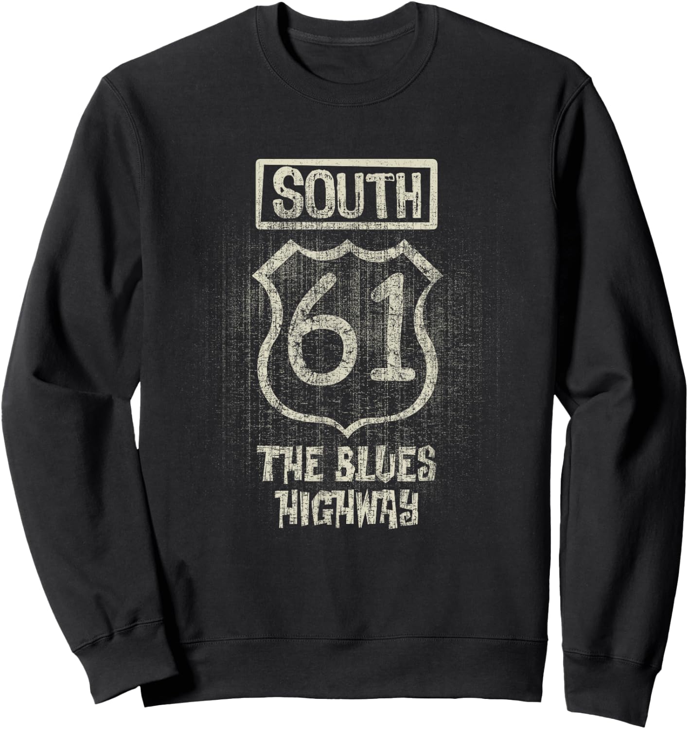 South 61 The Blues Highway Vintage Sweatshirt - Sweatshirt | Black