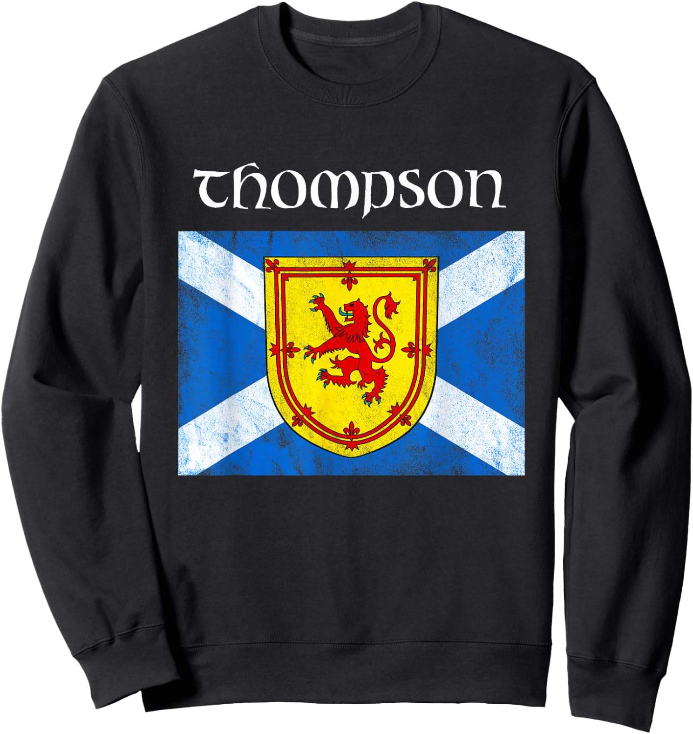 Thompson Scottish Clan Family Name Scotland Flag Sweatshirt - Sweatshirt | Black