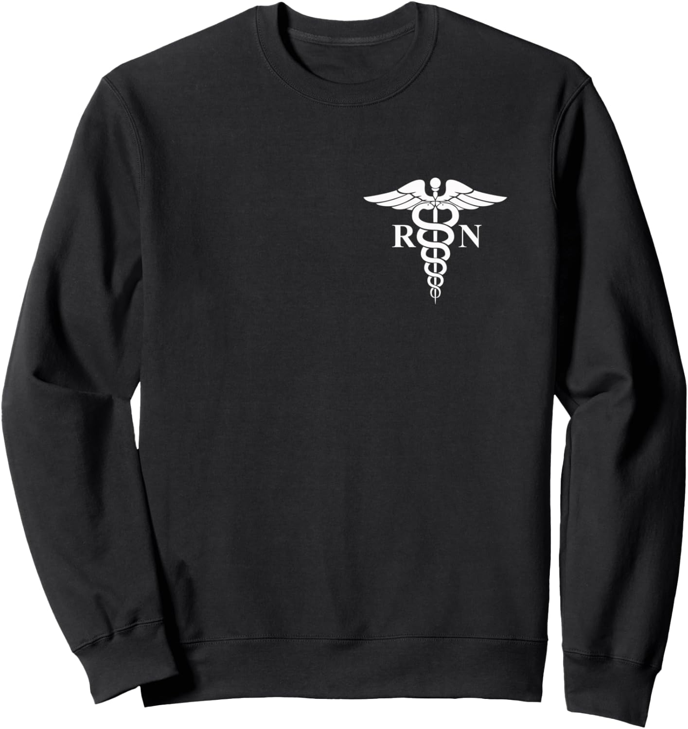 Rn Nurse Caduceus Medical Symbol Nursing Logo Gifts Sweatshirt - Sweatshirt | Black