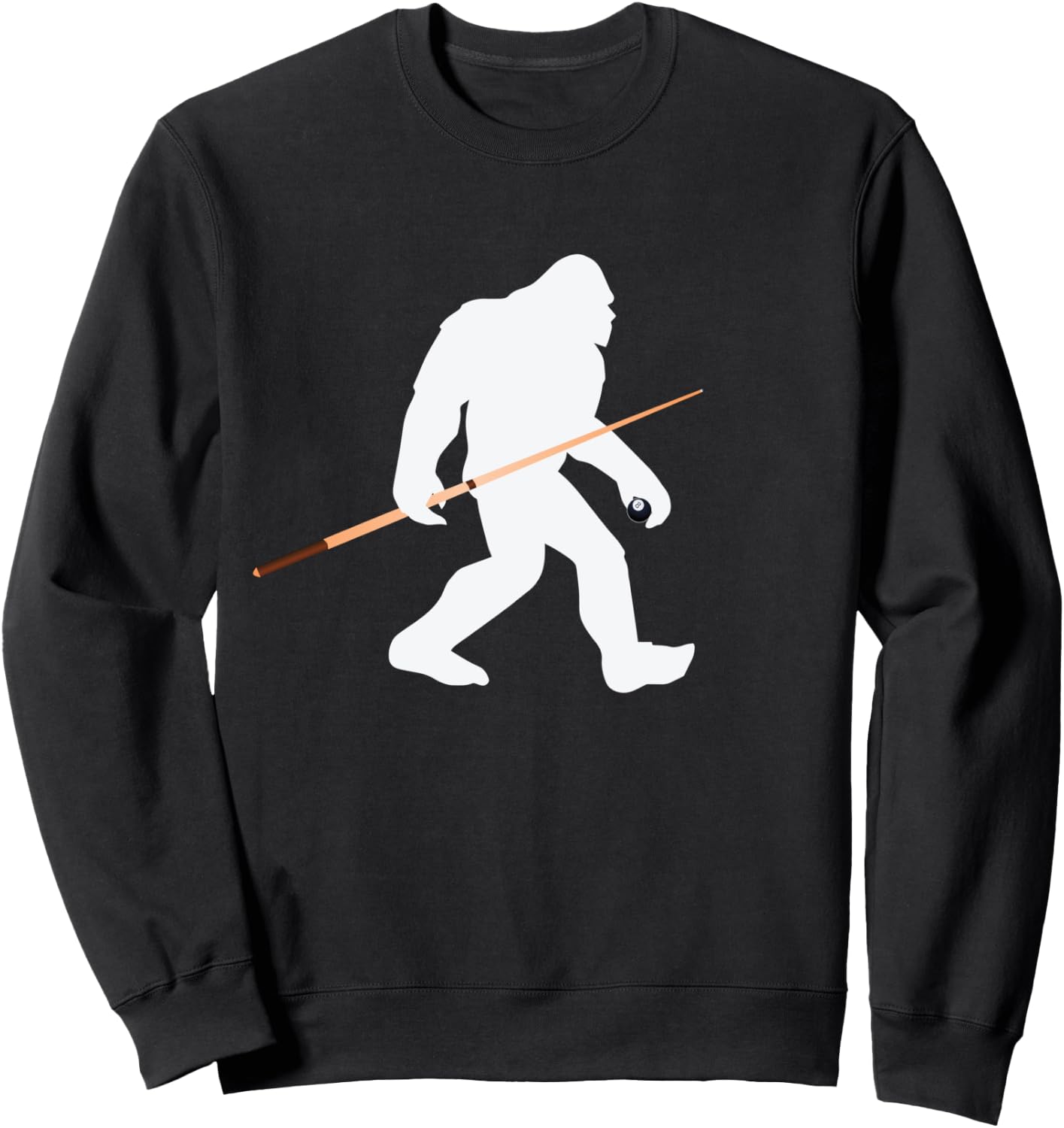 Bigfoot Pool Billiards Player - Funny Bigfoot T Shirt Sweatshirt - Sweatshirt | Black