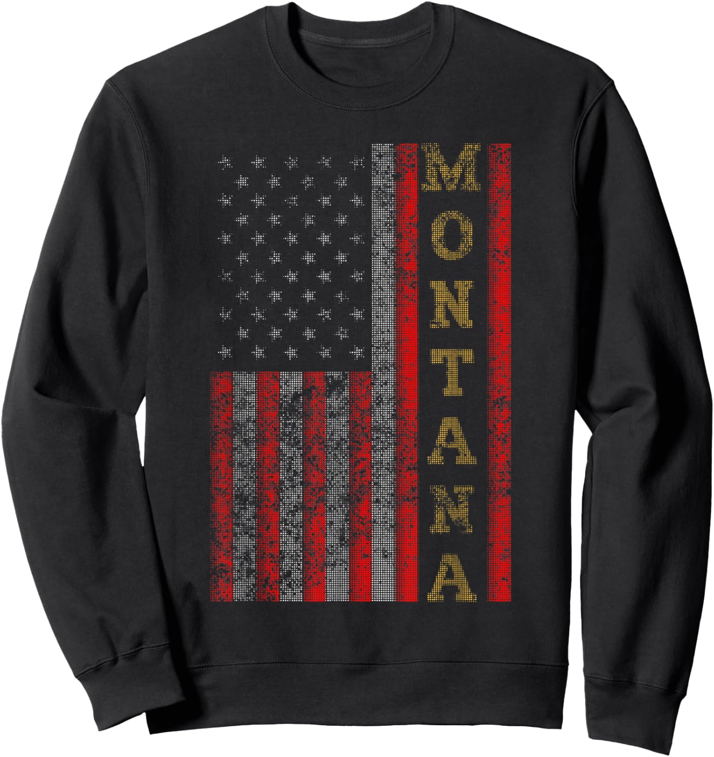 Cool Patriotic Montana USA - US Flag Women Kids Men Sweatshirt - Sweatshirt | Black